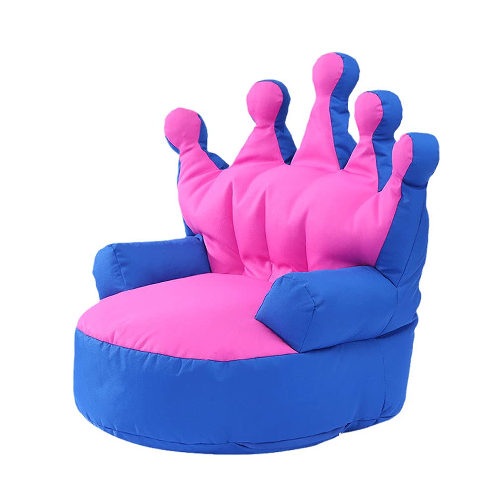 Yogafa Waterproof Bean Bag Chair for Adults, Kids & Teens - Oxford Fabric Lounger Sack with Storage - Perfect for Living Room, Bedroom & Playroom - Toddler Crown Design for Home Comfort