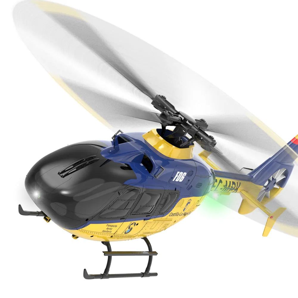 Yuxiang F06 EC135 Flybarless 6-Axis Gyro RC Helicopter - 3D Aerobatic Drone for Adults & Kids - Indoor & Outdoor Flying Toy for Beginners & Hobbyists