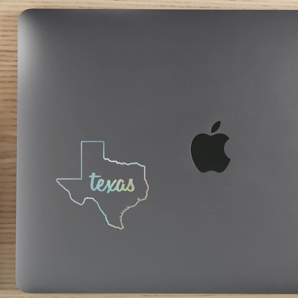 Texas State Map Holographic Vinyl Decal Stickers (Set of 2) - Waterproof, Durable for Laptop, Phone, Helmet, Car Window, Bumper, Mug, Cup, Wall & Door Decoration - Perfect for Home, Office, Travel & Gifts
