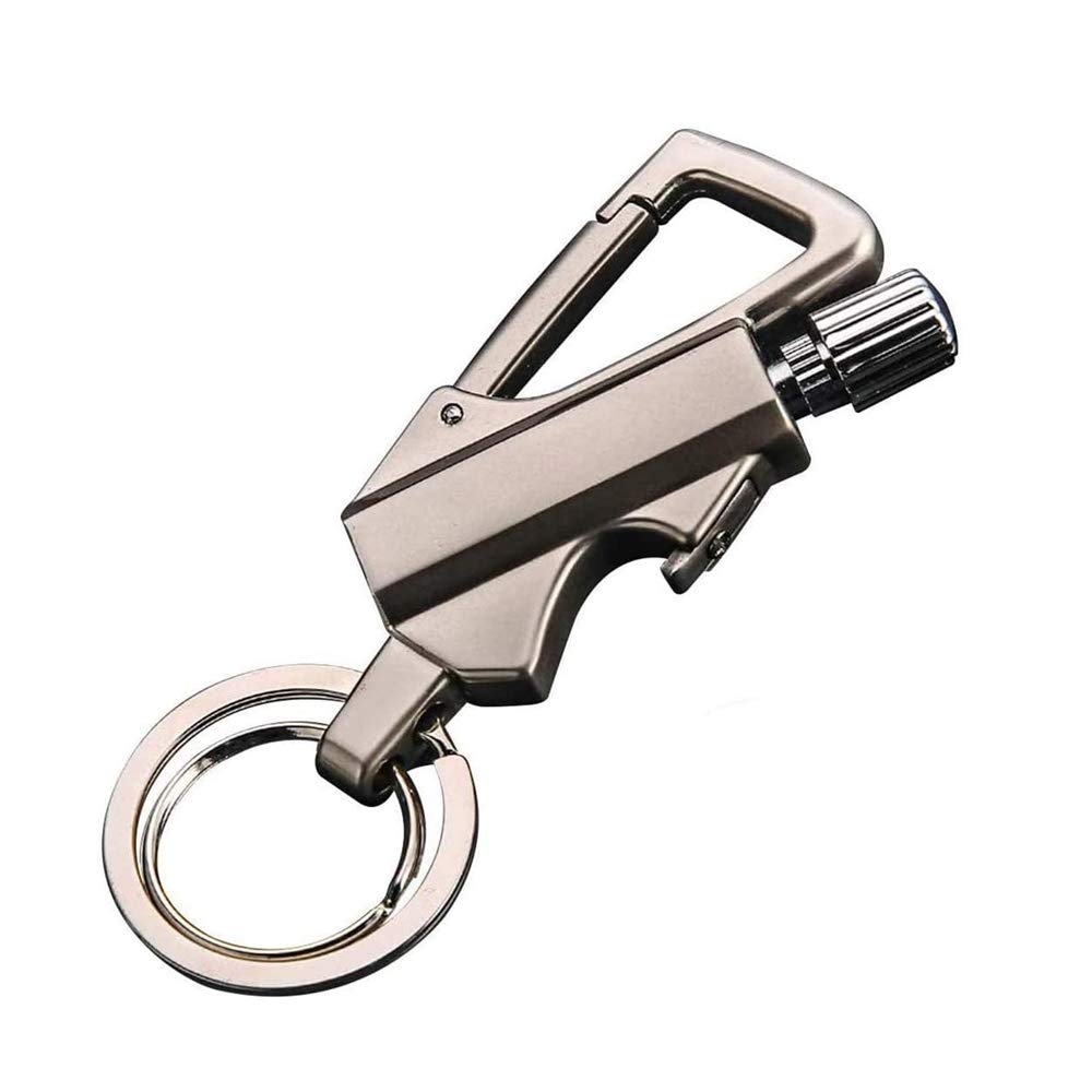 Refillable Metal Lighter with Flint Fire Starter - Outdoor Survival Gear for Camping & Emergency