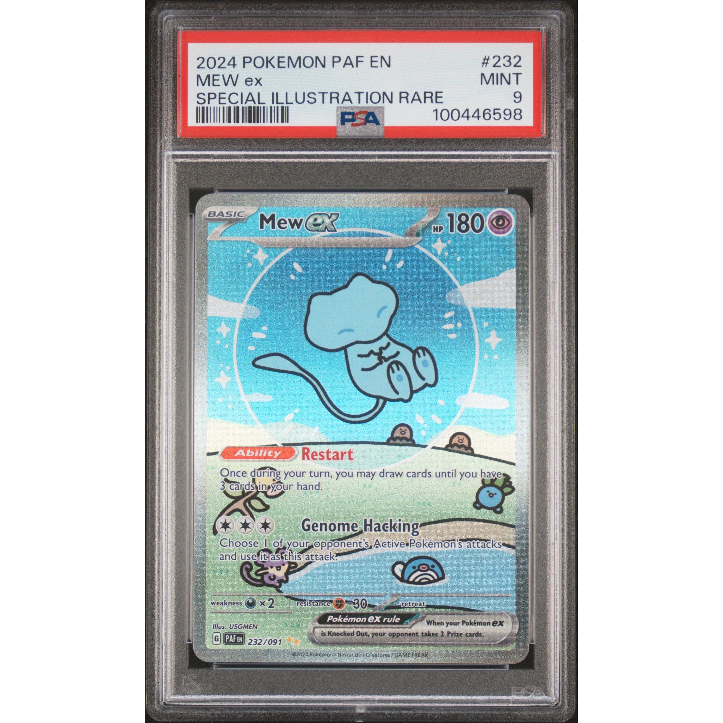 2024 Pokemon Paldean Fates Mew EX 232/091 PSA 9 Graded Card - Collectible Trading Card Game for Pokemon Fans & Players | Perfect for Display, Trading, and Competitive Battles