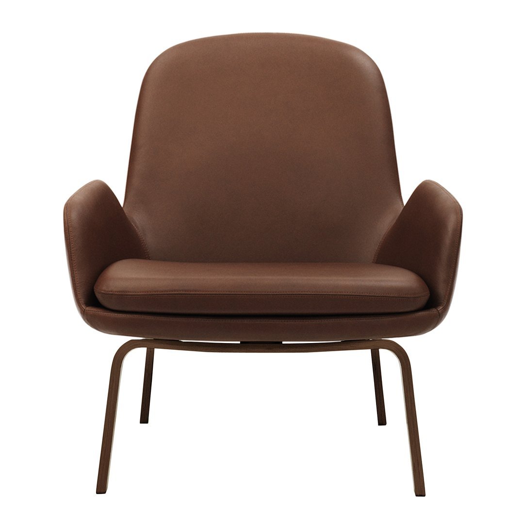 Modern Era Lounge Chair - Low Profile Mid Century Design for Living Room, Bedroom & Office - Comfortable Relaxing Armchair with Wooden Legs