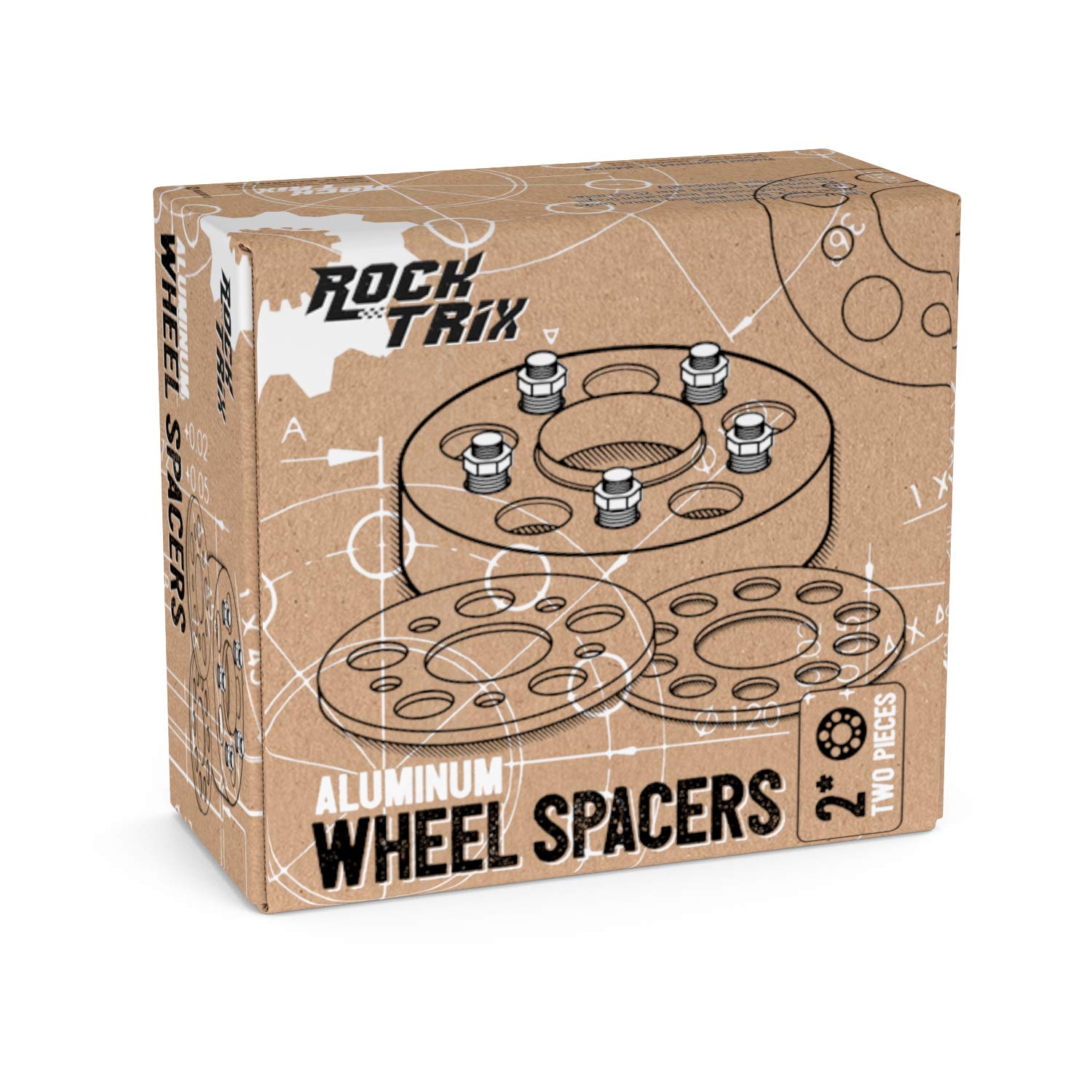 RockTrix 2 Inch Wheel Spacers for Yamaha Golf Carts - 4x4 Bolt Pattern, 68.5mm Bore, 12x1.25 Studs with Cone Seat Nuts - Widens Track by 4 Inches (50mm 4x101.6, 2pcs) - Perfect for Off-Roading, Trail Riding & Enhanced Stability