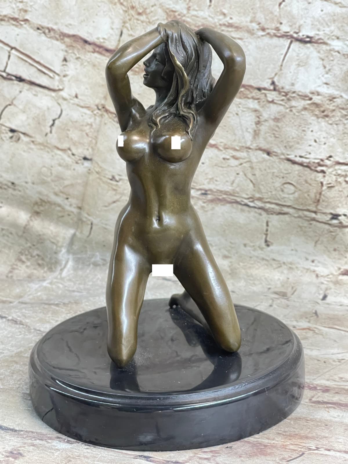 Handmade European Bronze Mavchi Nude Girl Sculpture - Museum Quality Bronze Bookend Statue for Home Library & Office Decor
