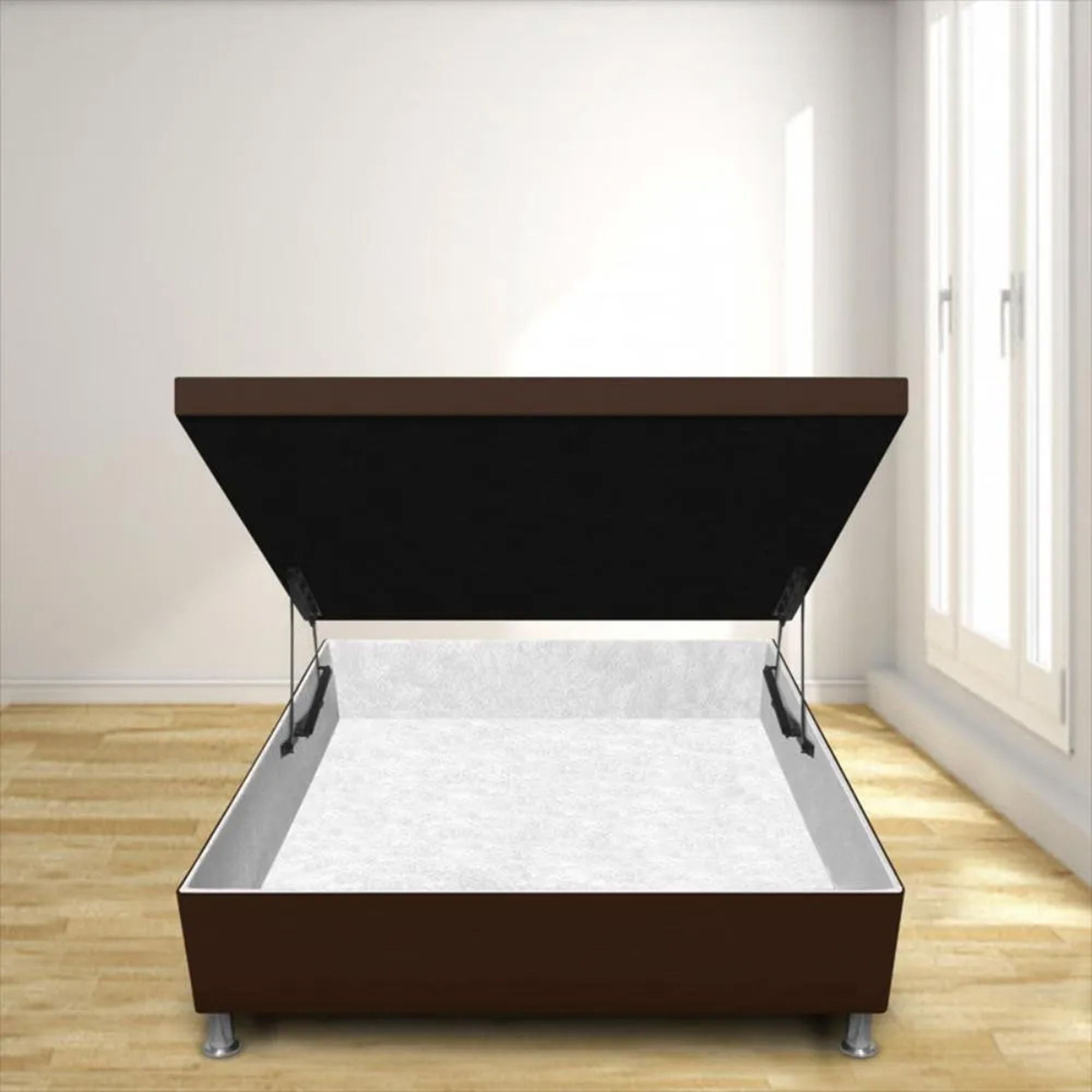 90x43Cm Coffee Storage Ottoman Bed with Vertical Opening - Perfect for Small Spaces, Guest Rooms & Studio Apartments
