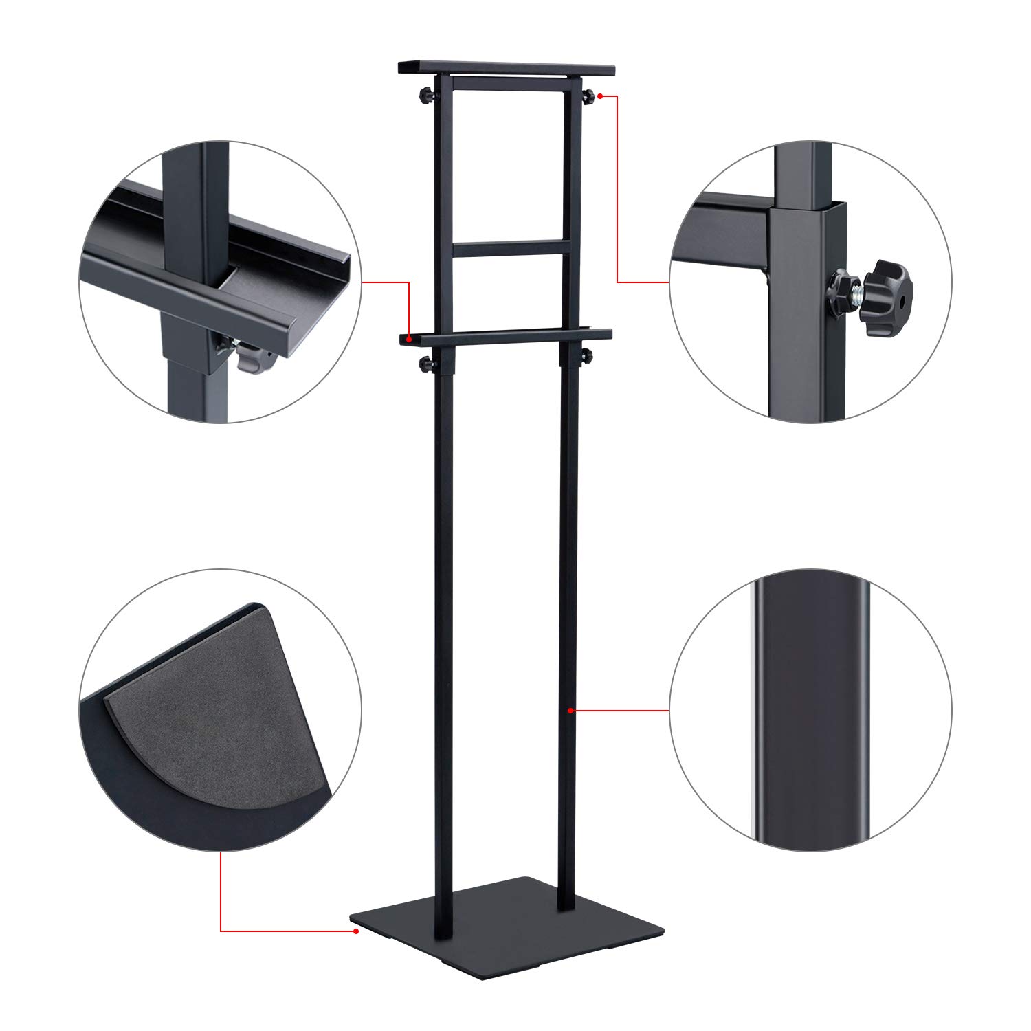 Heavy Duty Adjustable Poster Stand with Non-Slip Base - 78 Inch Double Sided Floor Banner Display Stand for Trade Shows, Retail Stores & Events - Ideal for Foam Boards, Signs & Advertising Displays