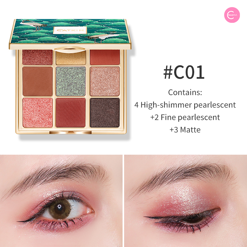 CATKIN Summer Forest 9-Color Eyeshadow Palette - Highly Pigmented, Long-Lasting Makeup for Day & Night Looks - Perfect for Parties, Weddings & Everyday Wear