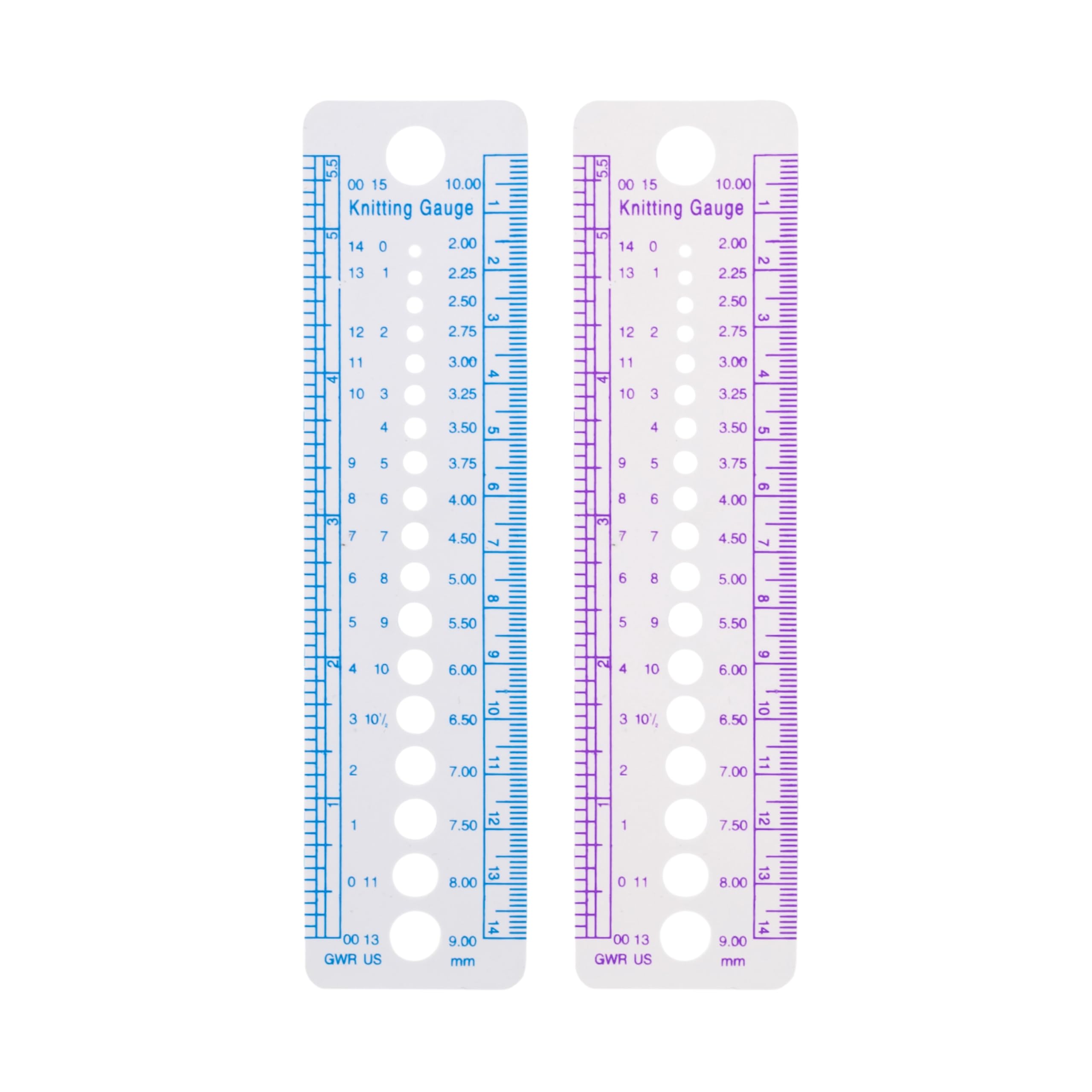 2-Pack Knitting Needle Gauge & Sizing Tool - Accurate Needle Size Ruler for Crochet & Knitting Projects - Perfect for Yarn Crafts, DIY Knitting Supplies, and Measuring Needle Sizes