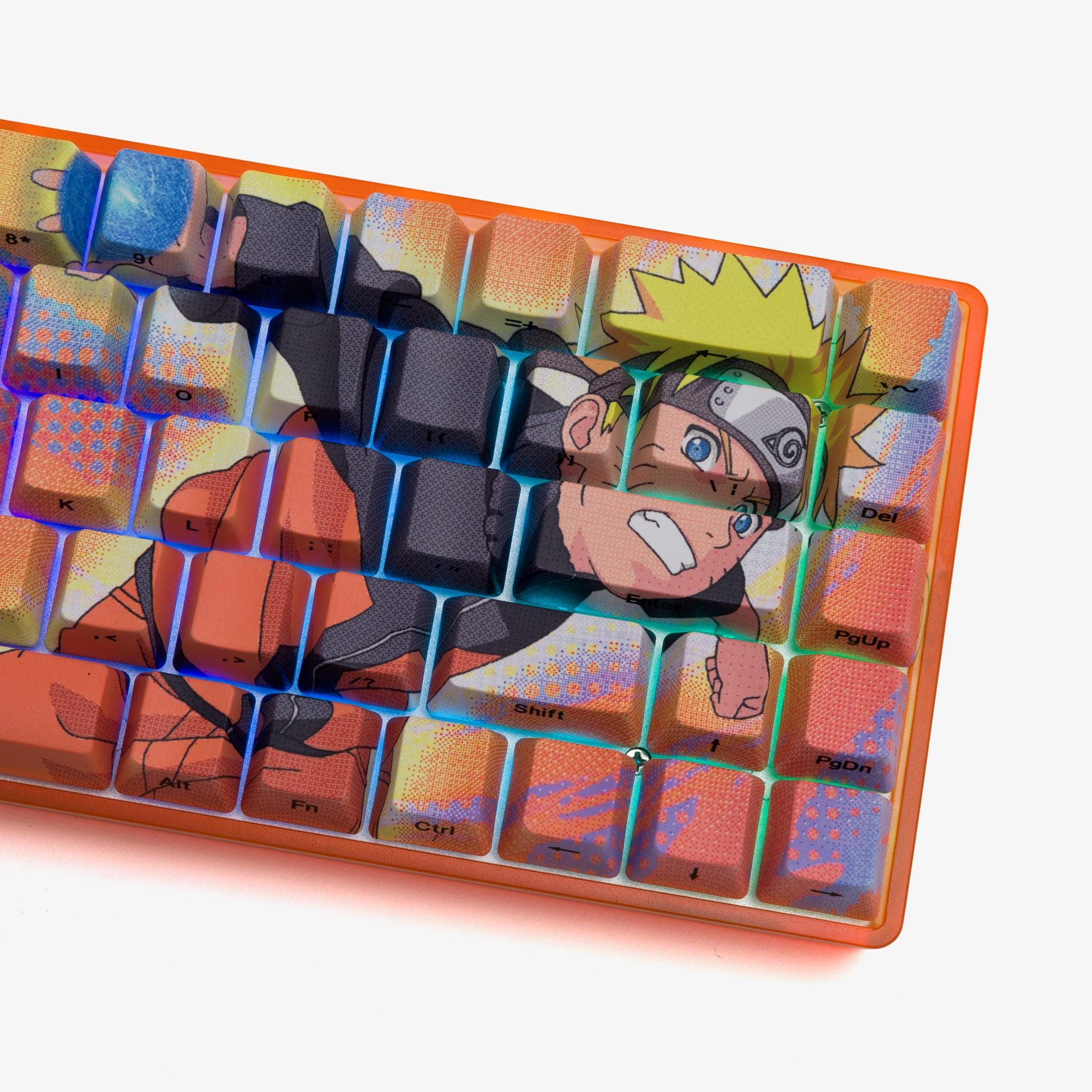 Naruto x HG 68 Keycaps Set - Anime Themed Mechanical Keyboard Keycaps for Gamers & Typists - Perfect for Gaming PCs, Custom Keyboards, and Anime Collectors