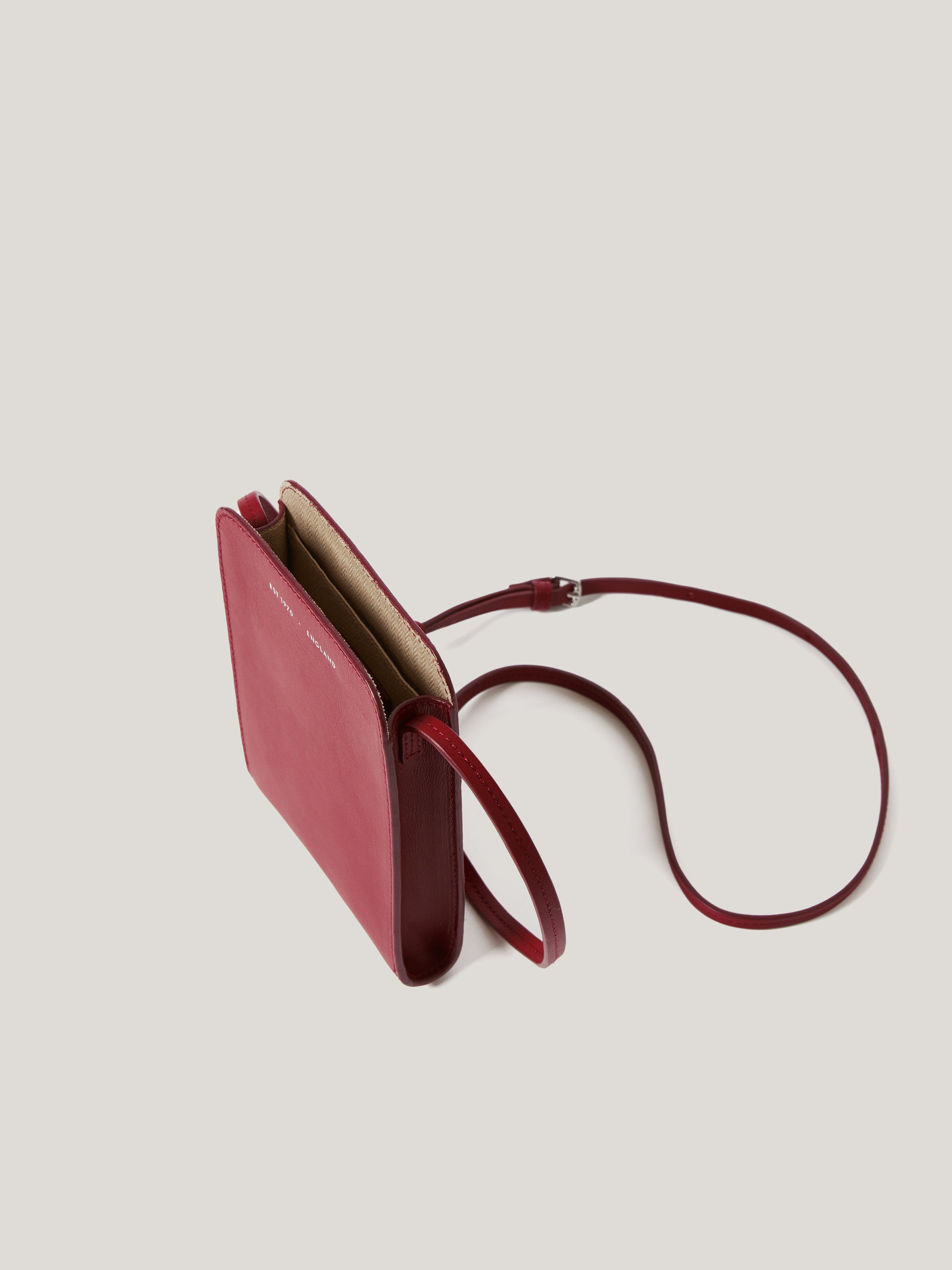 Premium Genuine Leather Crossbody Phone Bag for Women & Men - Stylish & Secure (Red) - Perfect for Travel, Shopping & Everyday Use