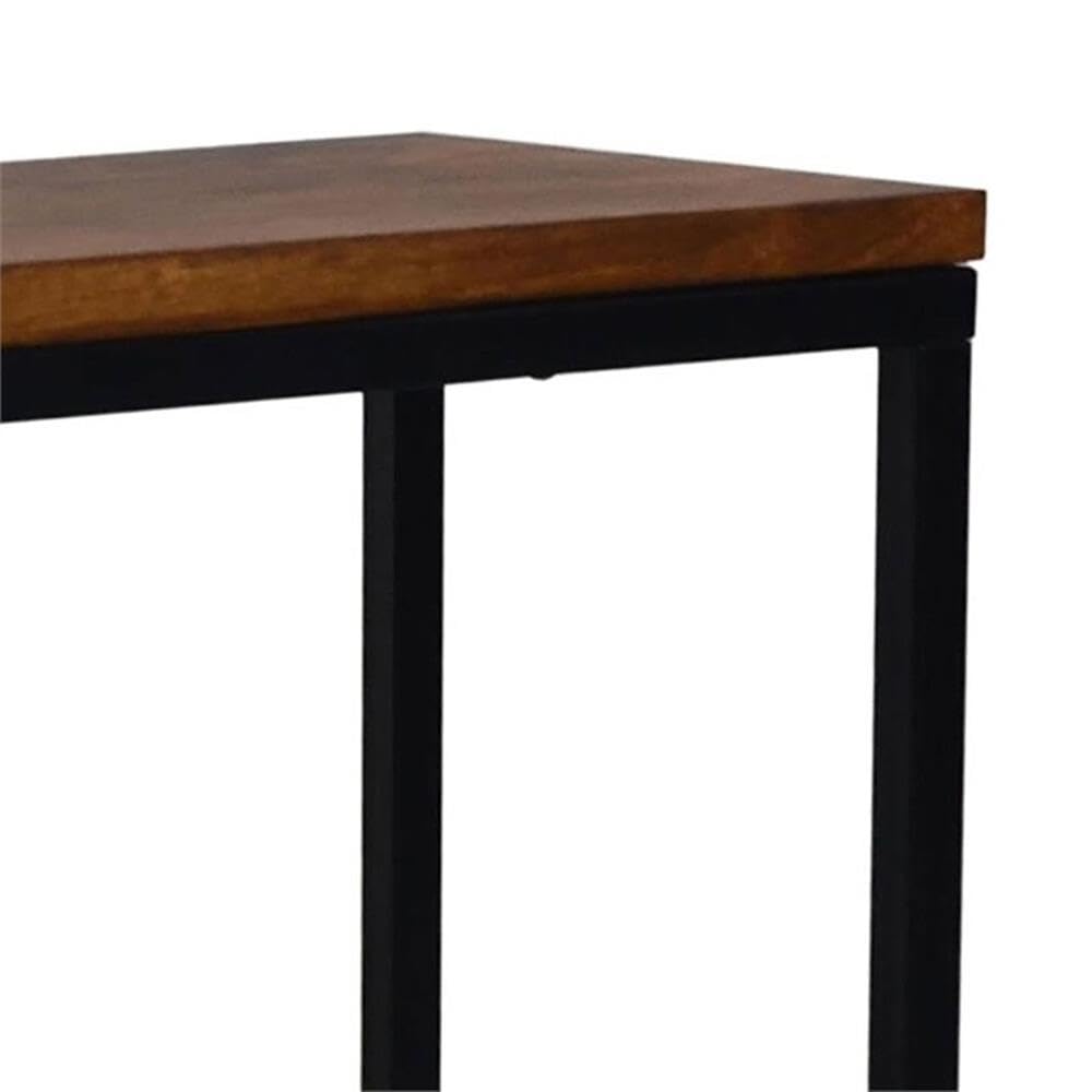 Ryan Modern Wood and Metal Rectangle Console Table for Living Room - Chestnut Finish, Entryway Sofa Table, Hallway Accent Furniture for Home Decor