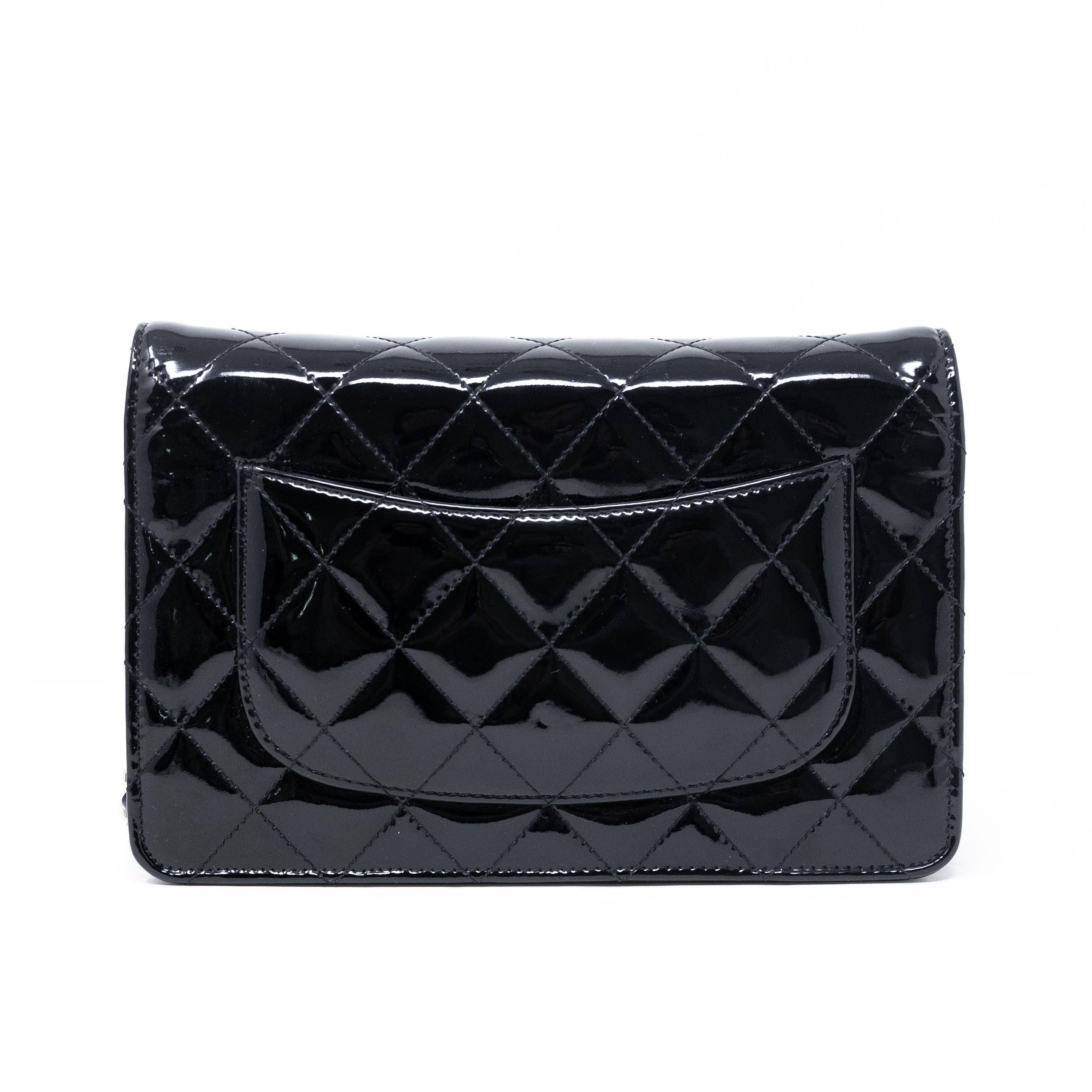 Chanel Black Patent Leather Wallet On Chain Crossbody Bag - Perfect for Evening Events & Daily Essentials
