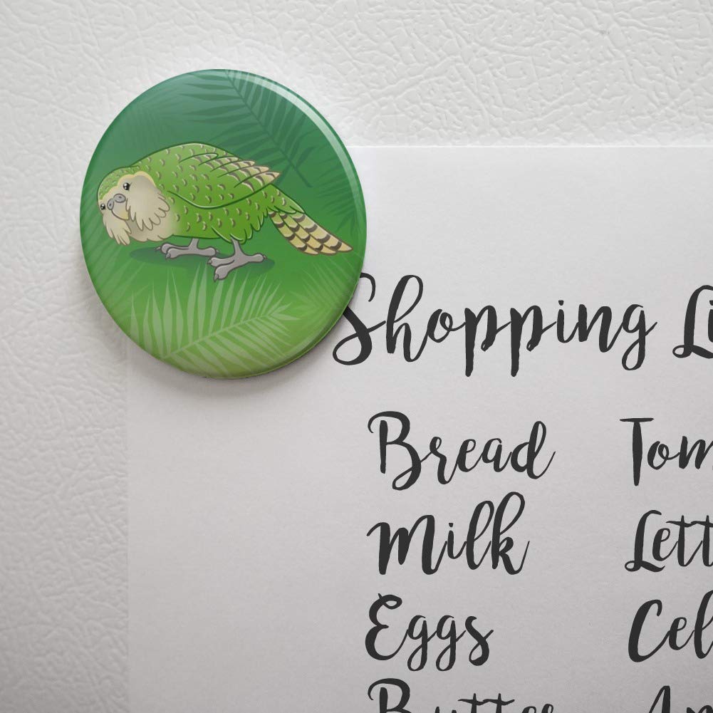 Kakapo Flightless Owl Parrot Fridge Magnet - Cute Kitchen Refrigerator Decorative Button Magnet for Home, Office & Gifts (Fun Animal-Themed Accessory)