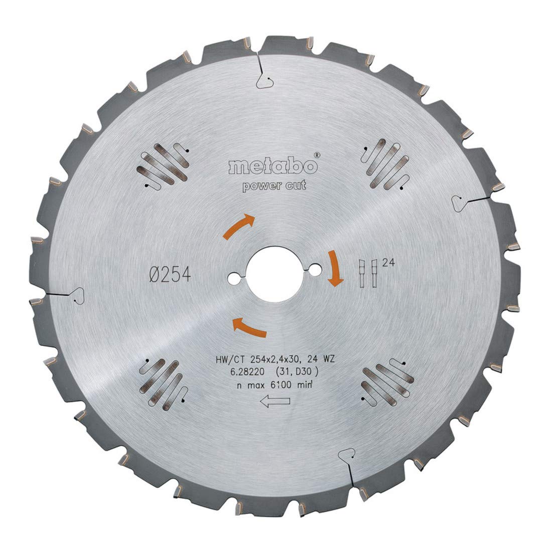 Metabo HW/CT 350 x 30mm Circular Saw Blade - 22 Teeth, 22° Hook Angle (628017000) - Perfect for Woodworking, Carpentry & DIY Projects