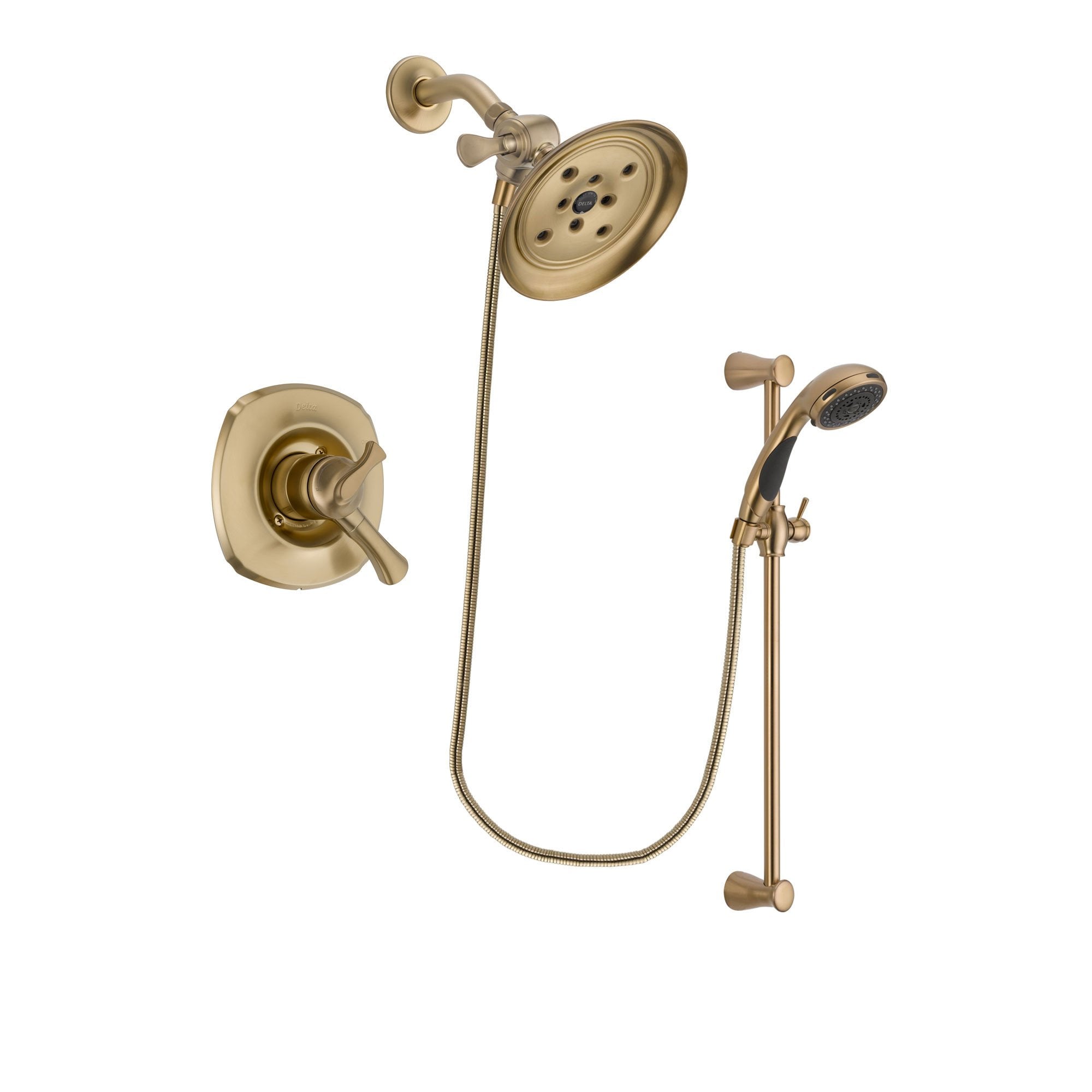 Delta Addison Champagne Bronze Shower Faucet System with Hand Shower DSP3494V - Luxury Bathroom Fixture for Modern Home Spa Experience