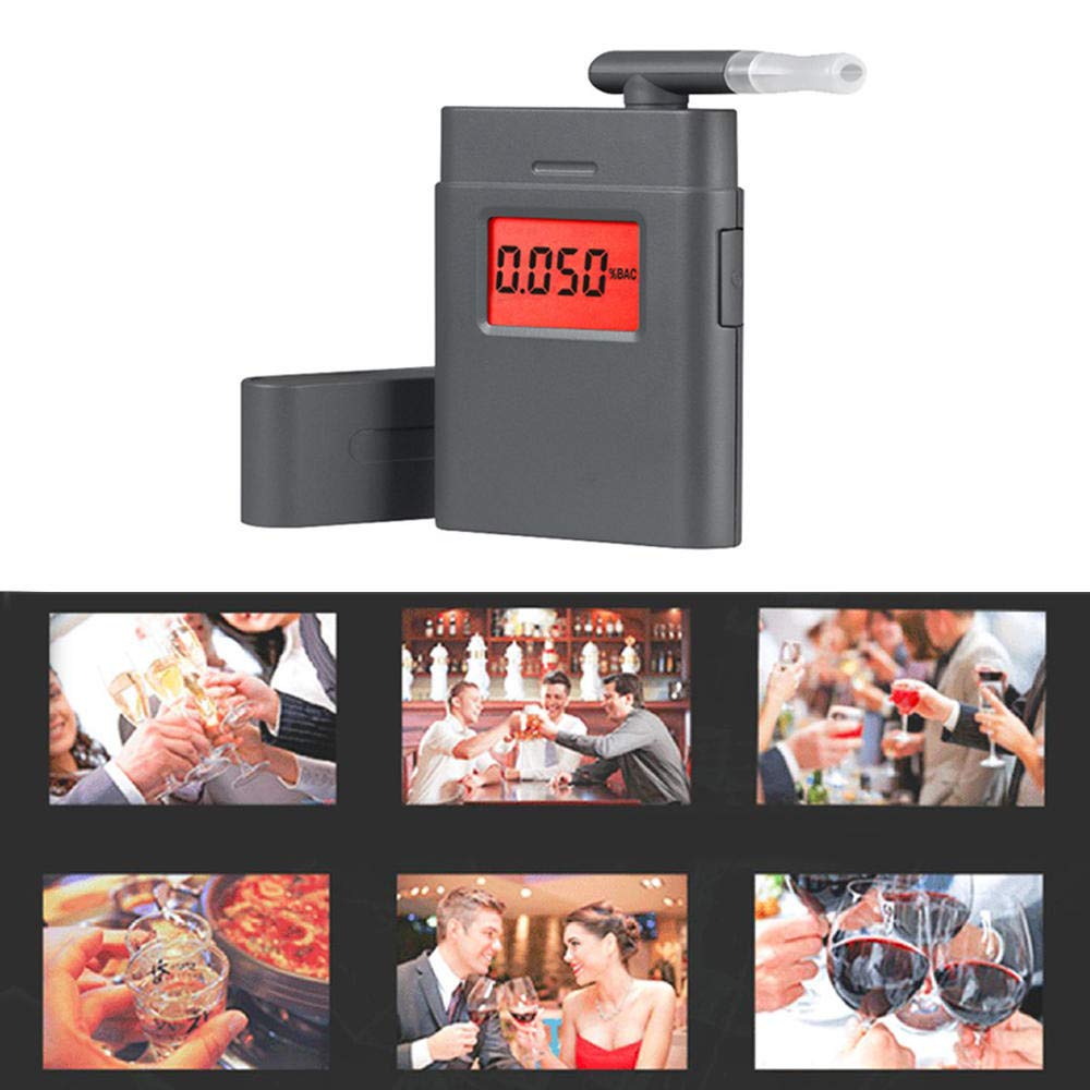 Professional Breath Alcohol Tester with LCD Digital Display - Portable Police-Grade Breathalyzer for Personal & Workplace Safety | Includes Mouthpieces for Accurate BAC Testing | Perfect for Nightlife, Driving Safety, and Workplace Compliance