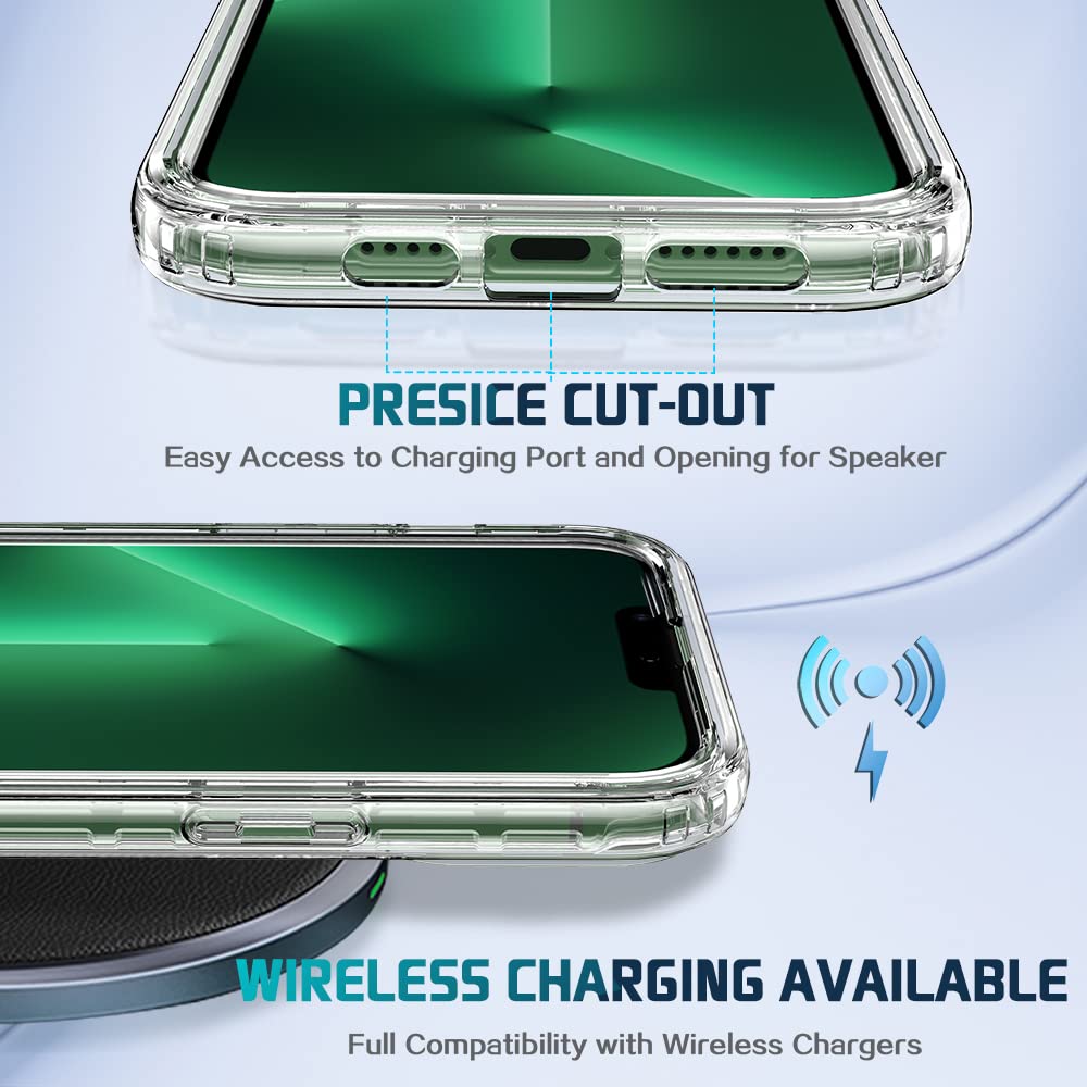 **Heavy Duty 360° Full-Body Protection Crystal Clear Case for iPhone 13 Pro Max (6.7 Inch) with Built-in Screen Protector – Perfect for Outdoor, Travel & Daily Use**