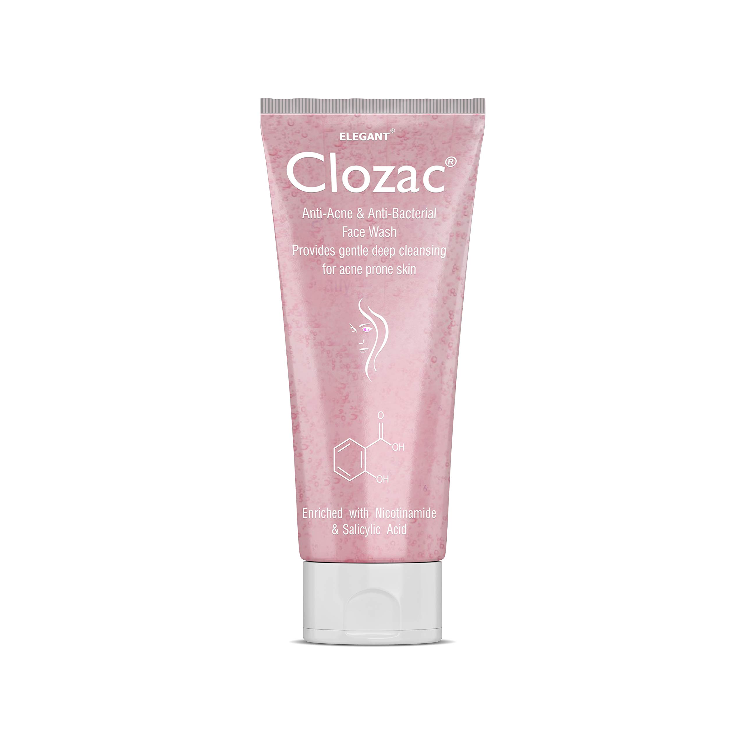 Clozac Anti Acne Face Wash 60ml (Pack of 2) - Tea Tree Oil, Aloe Vera & Vitamin E Acne Treatment Cleanser for Oily & Acne-Prone Skin - Men & Women - Daily Face Wash for Clear & Healthy Skin at Home or Gym
