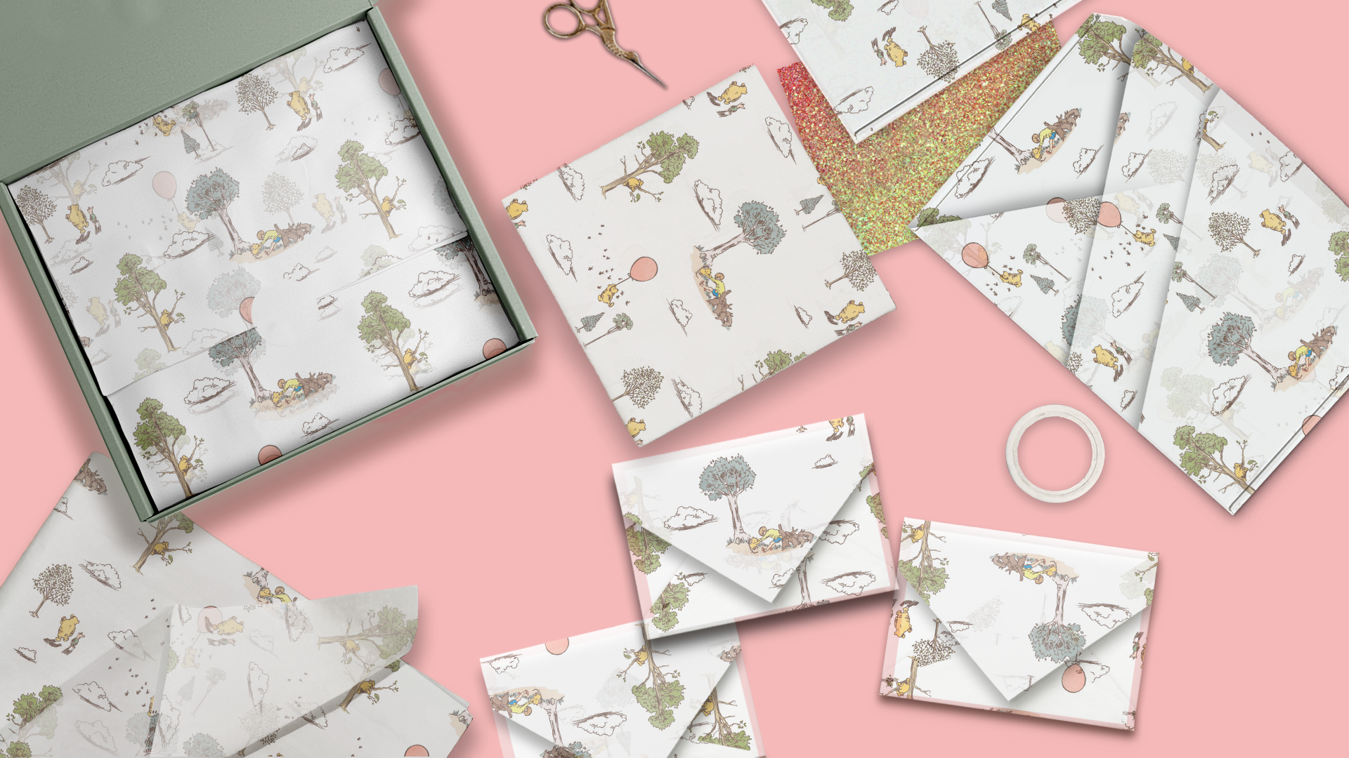 Winnie the Pooh Themed Tissue Paper - Soft & Colorful for Gifts, Parties & Home Decor | Bulk Pack of 50 Sheets | Disney-Inspired Design for Kids & Adults