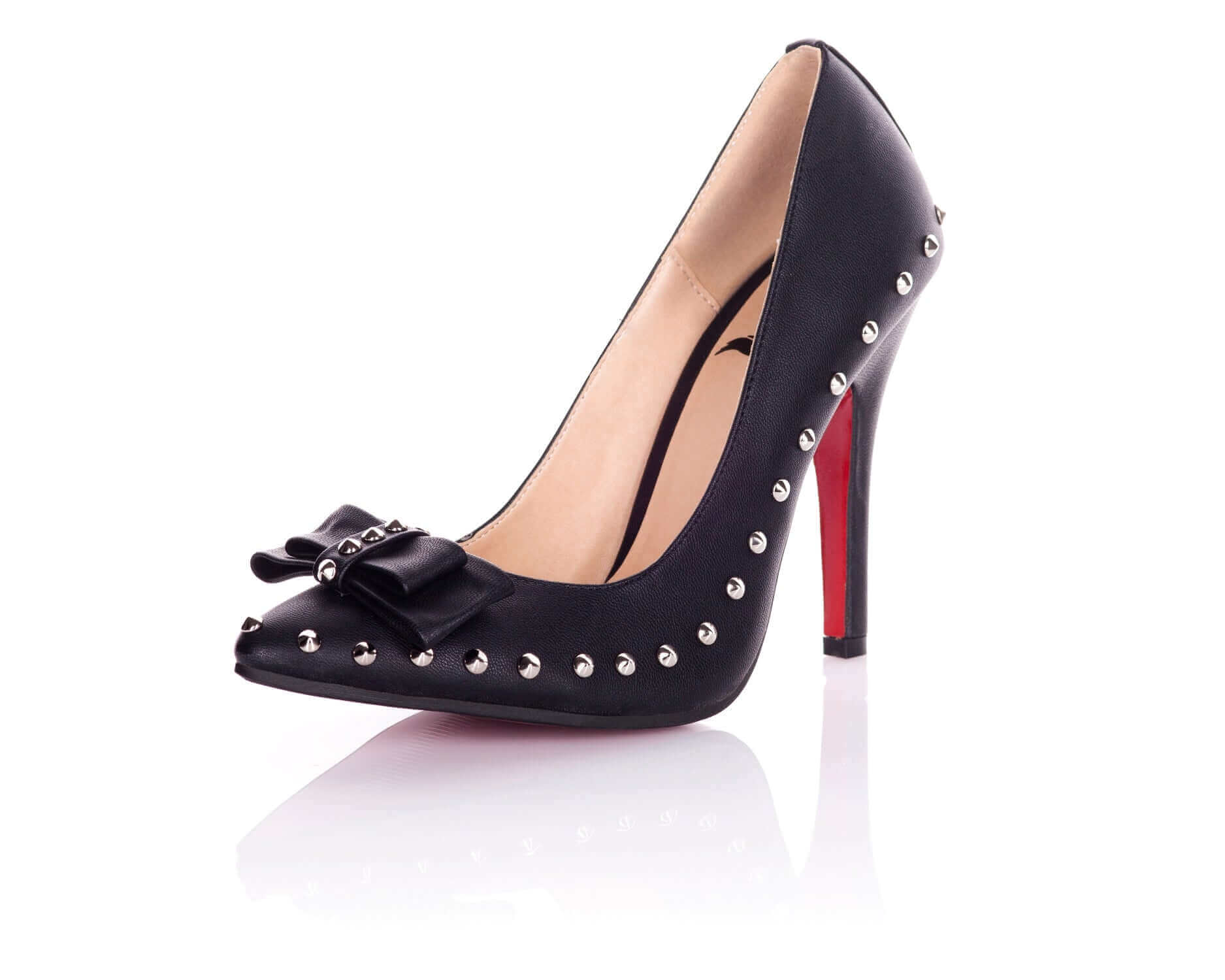 Sexy Playgirl Stud & Bow Stiletto Heels for Women - Elegant High Heel Pumps for Parties, Date Nights & Special Occasions