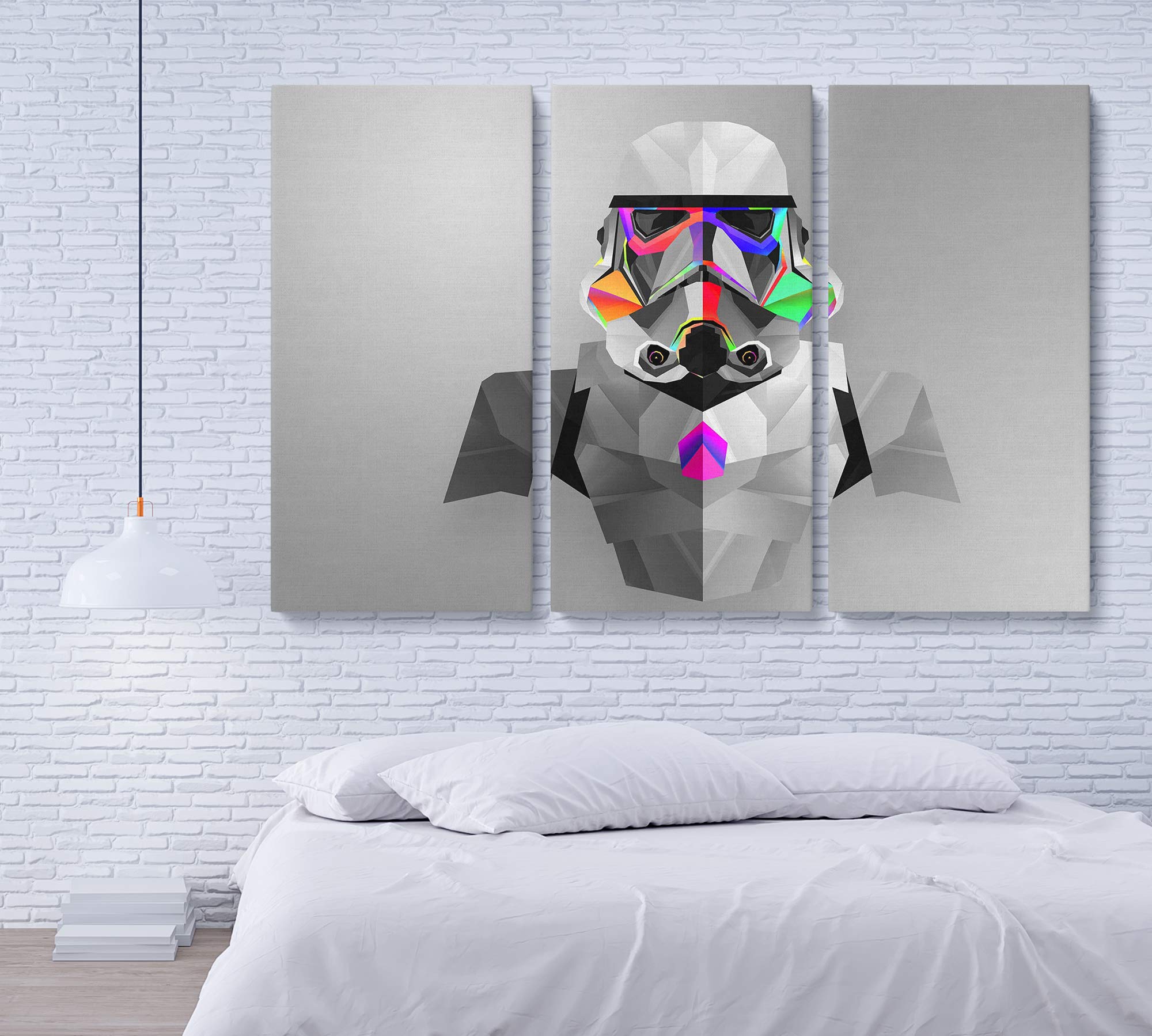 Blaze Canvas Storm Trooper Abstract Star Wars Wall Art - Framed Canvas Print Set (3-Piece, Medium Size) for Living Room, Bedroom & Office Decor