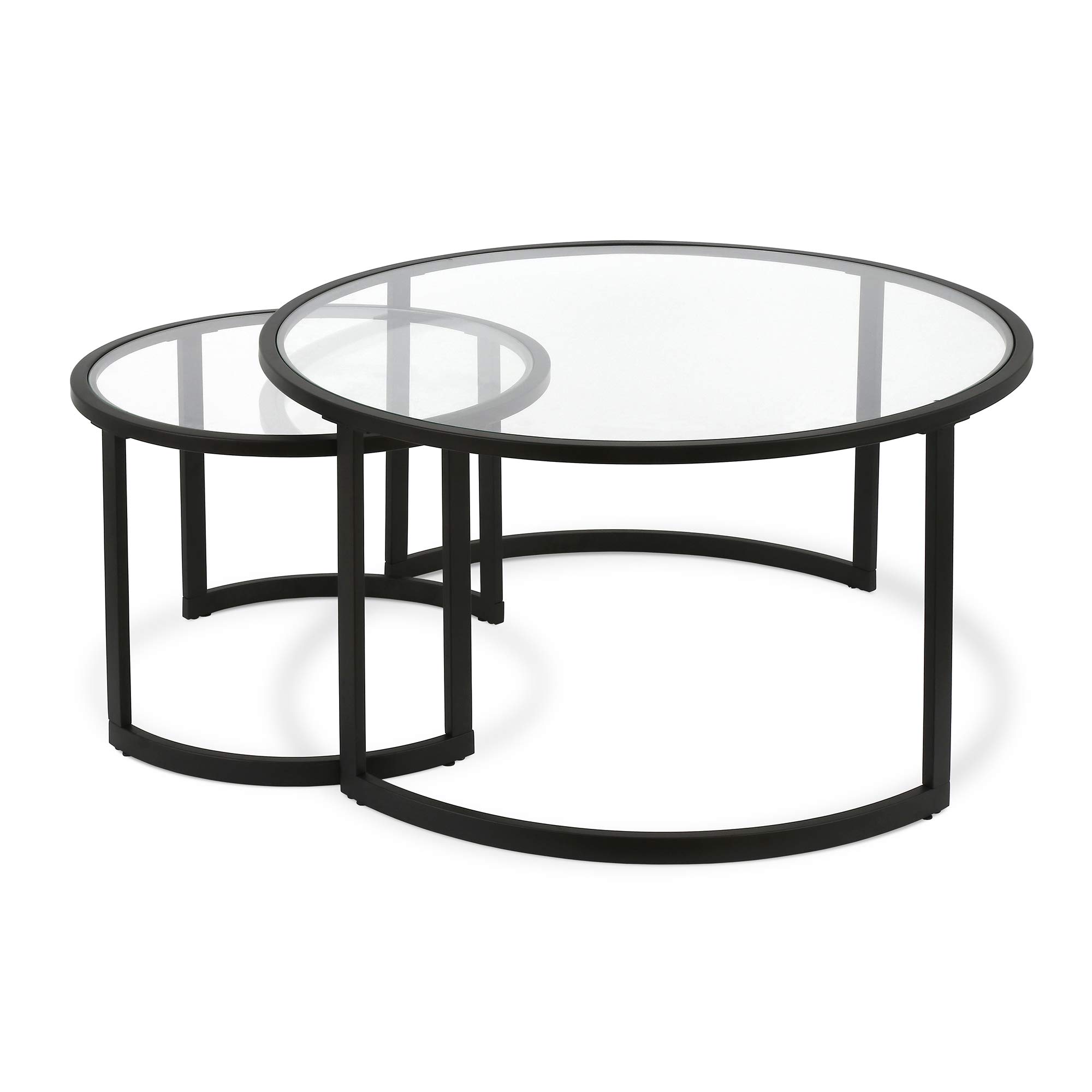 Round Nested Coffee Table Set in Blackened Bronze - Modern Living Room Furniture for Small Spaces, Home Decor & Coffee Table Styling Ideas