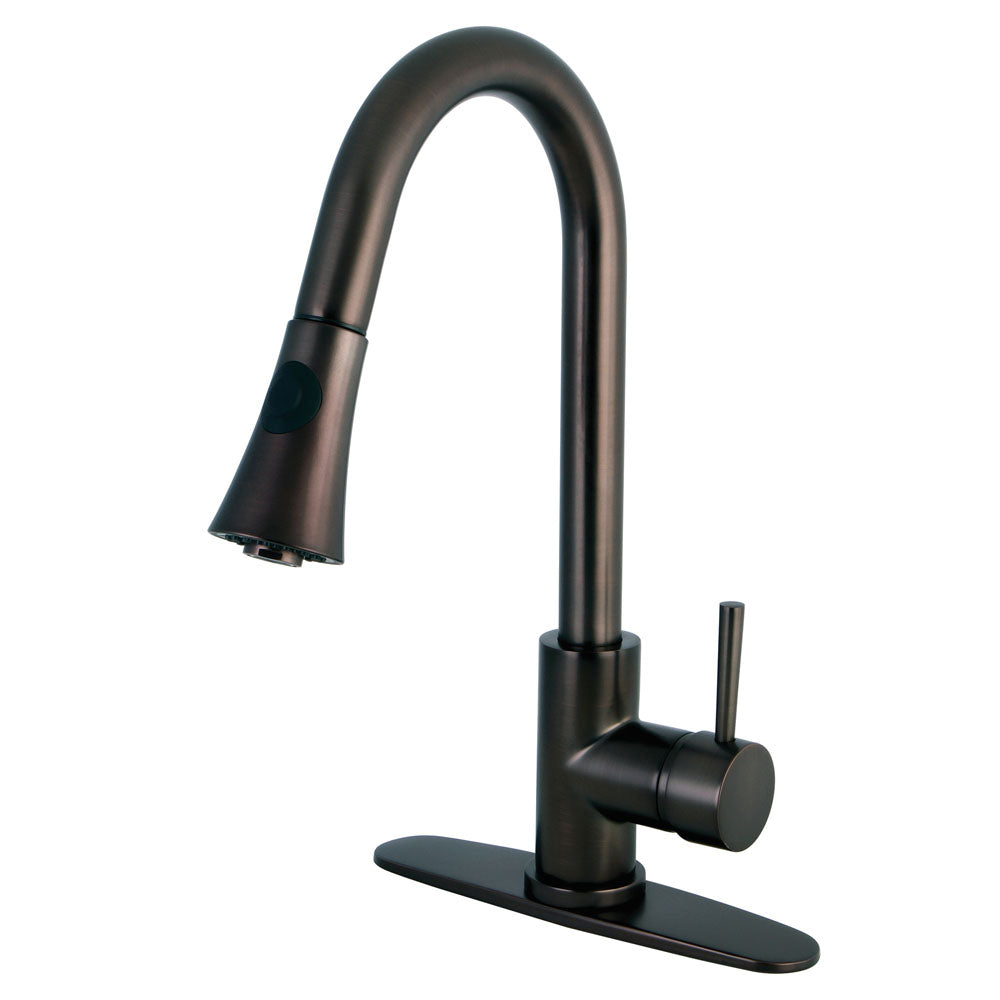 Single Handle Pull Down Spray Kitchen Faucet - Modern Stainless Steel Sink Faucet with High Arc Spout for Washing Dishes & Cooking | Perfect for Home, Restaurant & Commercial Kitchens