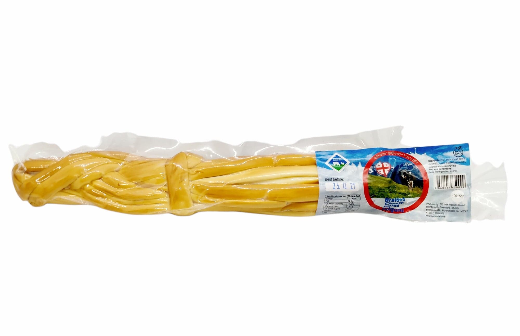 Authentic Armenian Braided Chechil Cheese - 100g | Smoked String Cheese Snack for Salads, Charcuterie Boards & Party Platters