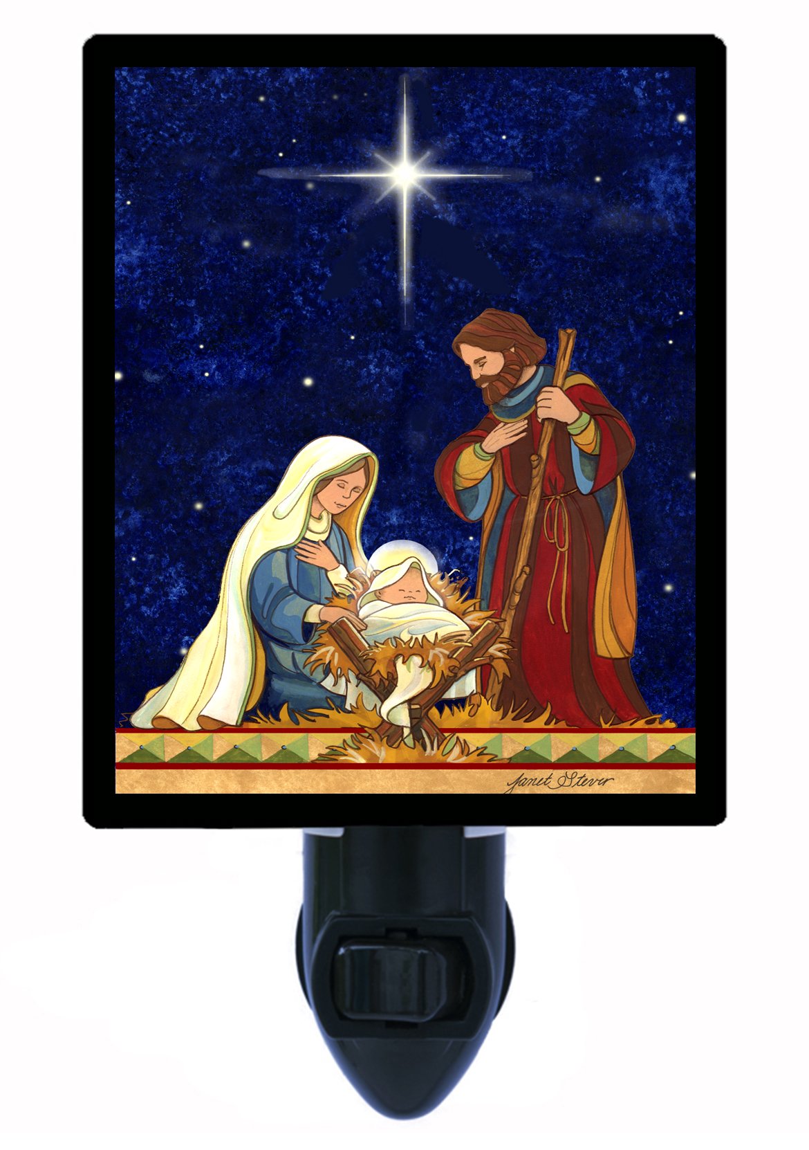 Holy Family Manger LED Christmas Night Light - Warm White Plug-in Nativity Scene Decor for Home, Bedroom, Nursery & Holiday Season