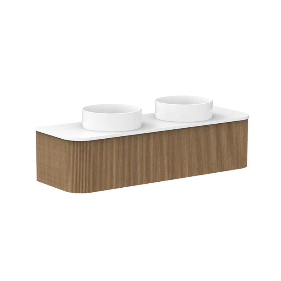 Waverley Vanity 1500 Wall Mounted Bathroom Sink Cabinet - Solid Oak Finish for Modern Bathroom Decor | Perfect for Small Spaces & Contemporary Homes