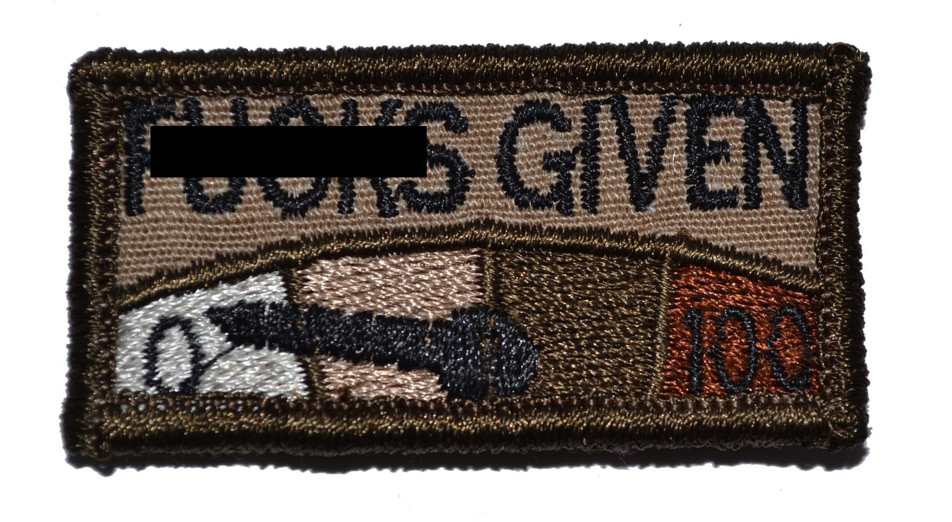 Zero Fs Given Meter 1x2 Inch Coyote Brown Morale Patch - Military Style Embroidered Badge for Tactical Gear, Backpacks & Jackets