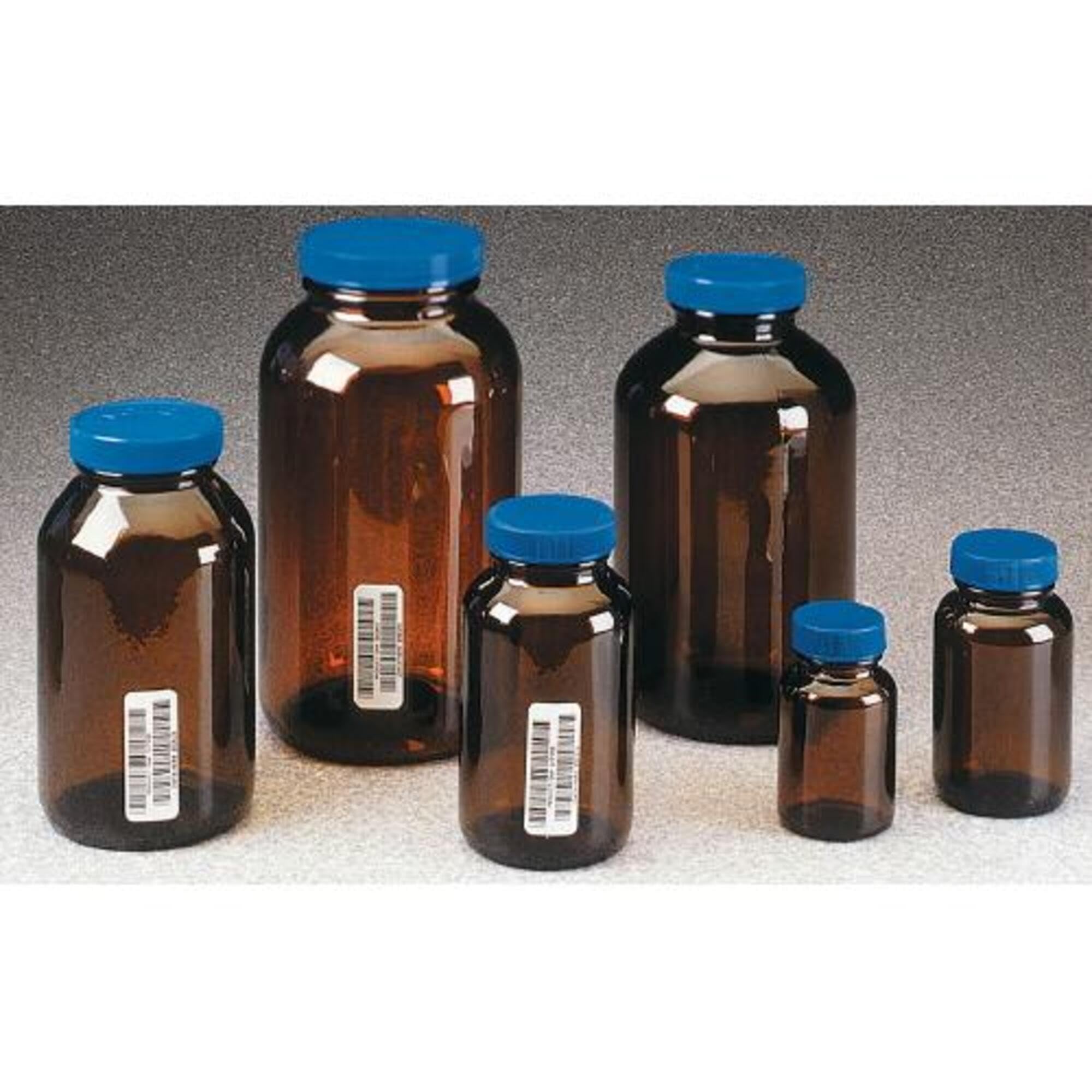 Wide-Mouth Amber Glass Packer Jars with Lids - 2500ml (4-Pack) | Unprocessed Food Storage, Canning, Fermenting & Home Brewing | I-Chem 141-2500
