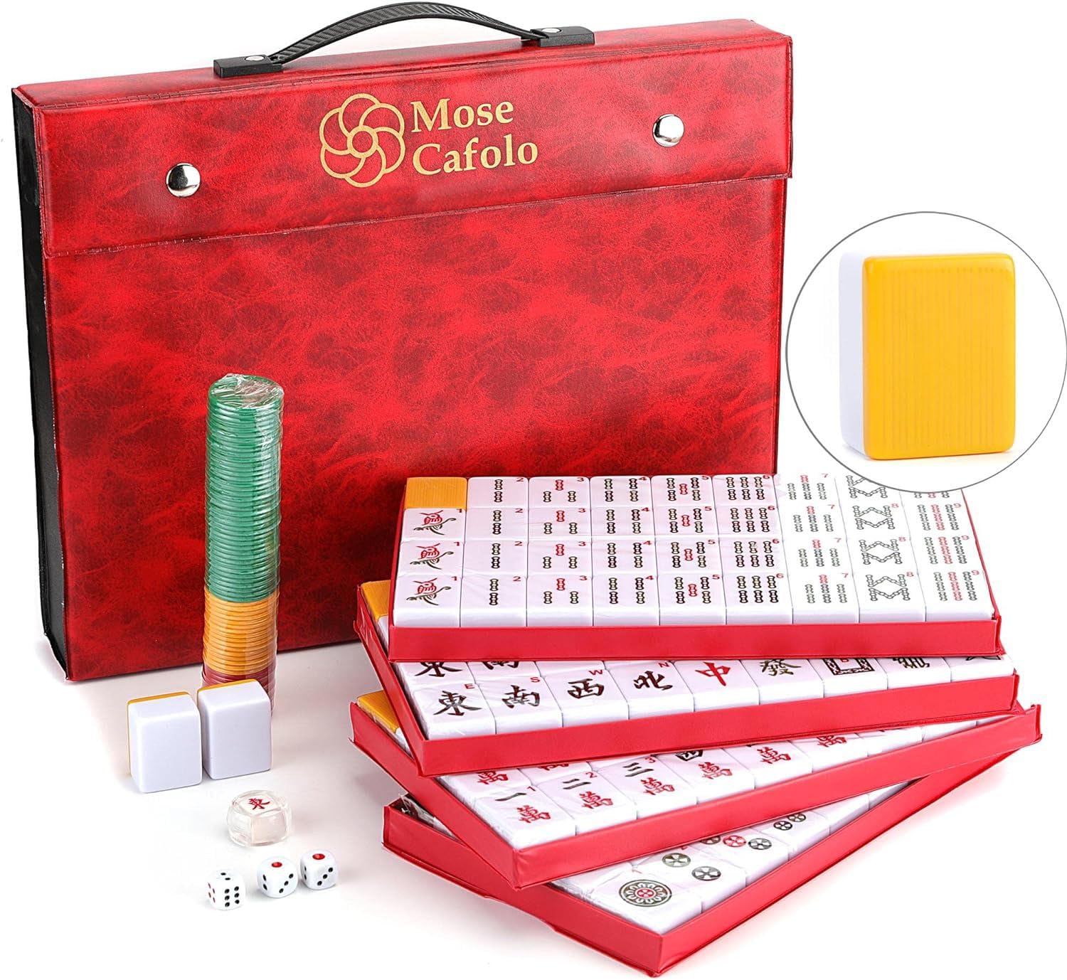 Premium Chinese Mahjong Set - 146 Large Numbered Tiles with Travel Case | Complete Mah-Jongg Game for Adults & Families | Perfect for Game Nights, Parties & Cultural Events