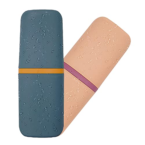 Portable Travel Toothbrush Case with Toothpaste Holder - Compact Storage Box for Toothbrushes, Ideal for Travel, Camping, Business Trips, School & Home Use