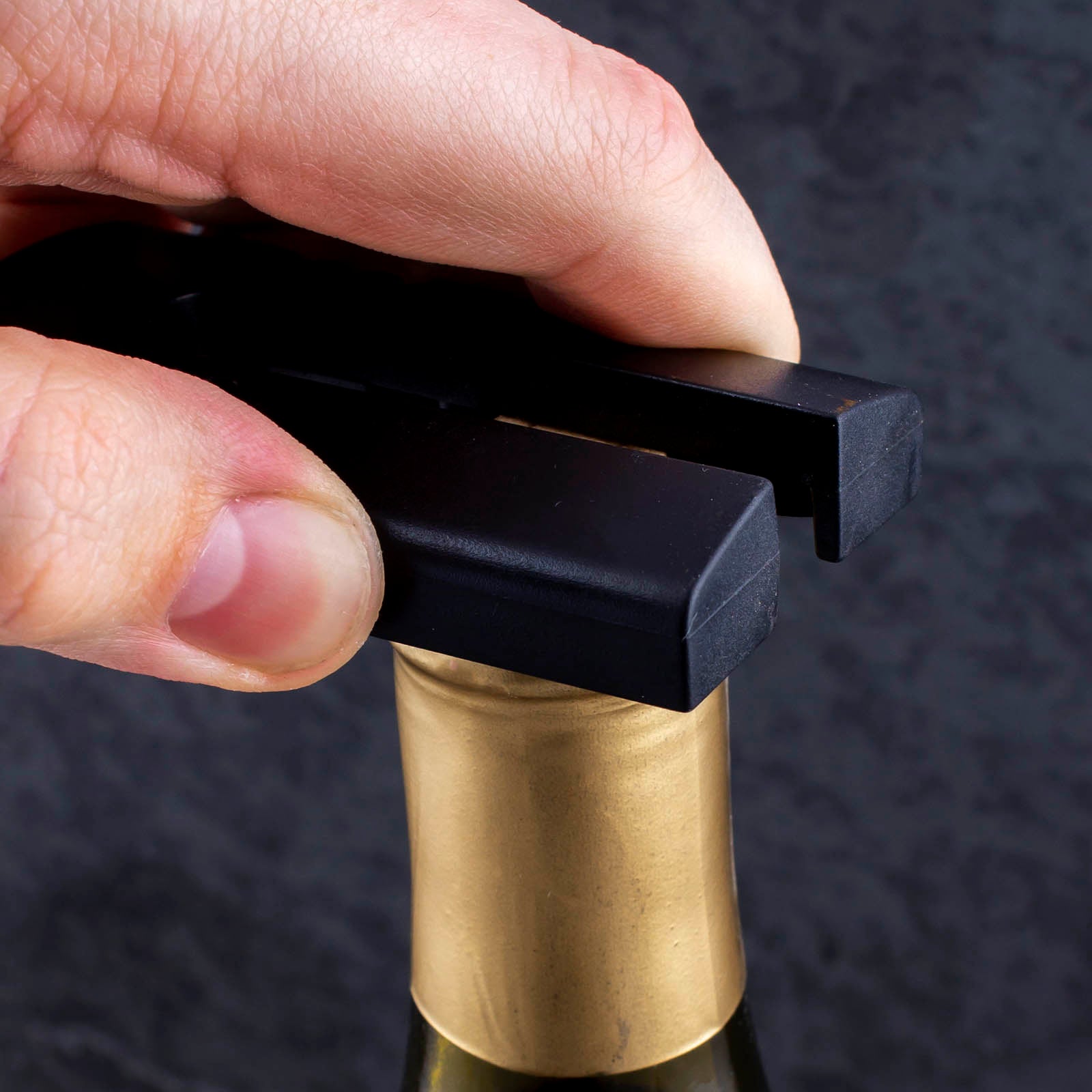 BarConic® Professional Rectangular Foil Cutter - Black | Wine Bottle Foil Remover for Home Bars, Restaurants & Parties
