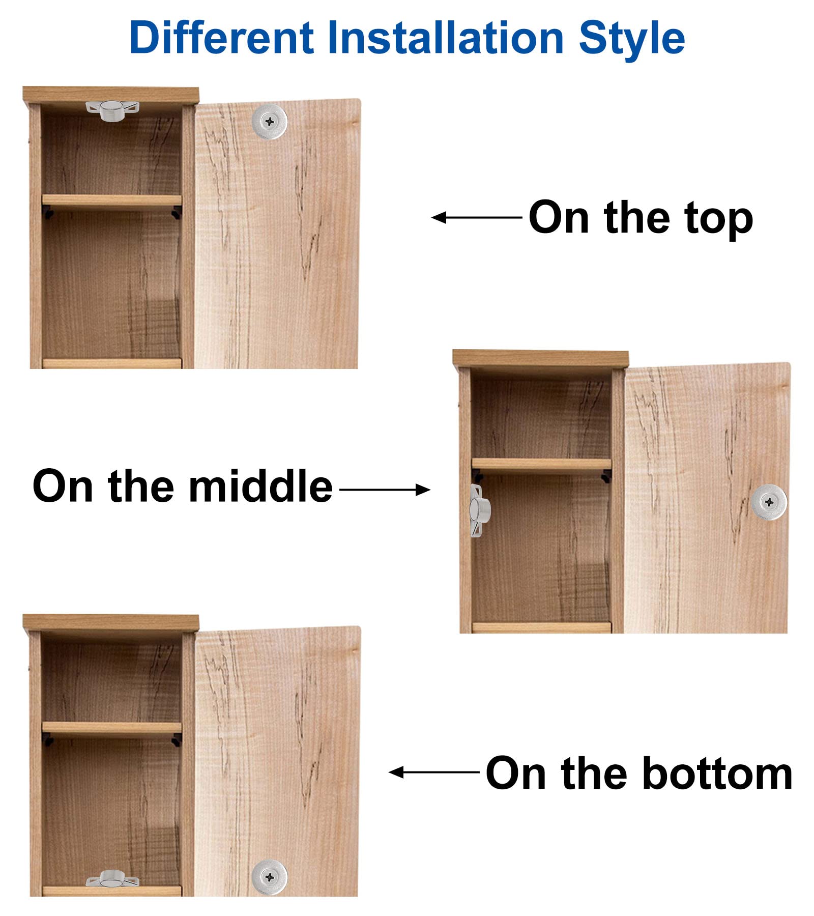 6 Pack Cabinet Door Magnets - Strong Magnetic Door Catch & Drawer Locks for Kitchen Cupboards, Closets & Cabinets - Keep Doors Securely Closed (Silver) - Perfect for Child Safety & Home Organization