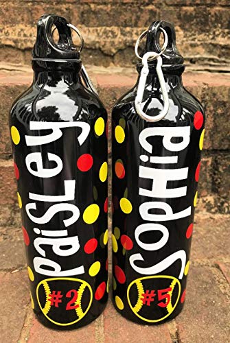 Custom Engraved Softball & Baseball Aluminum Water Bottle - Insulated Sports Drinkware for Players, Fans & Coaches - Perfect for Games, Practice & Outdoor Activities
