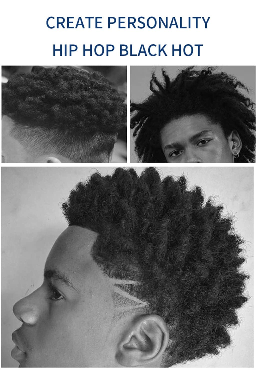 **6Pcs Hair Styling Kit - Magic Curl Glove, Afro Brush, Metal Pick Comb & Twist Comb for Natural Hair - Perfect for Curly, Coily & Afro Hairstyles (Black)**