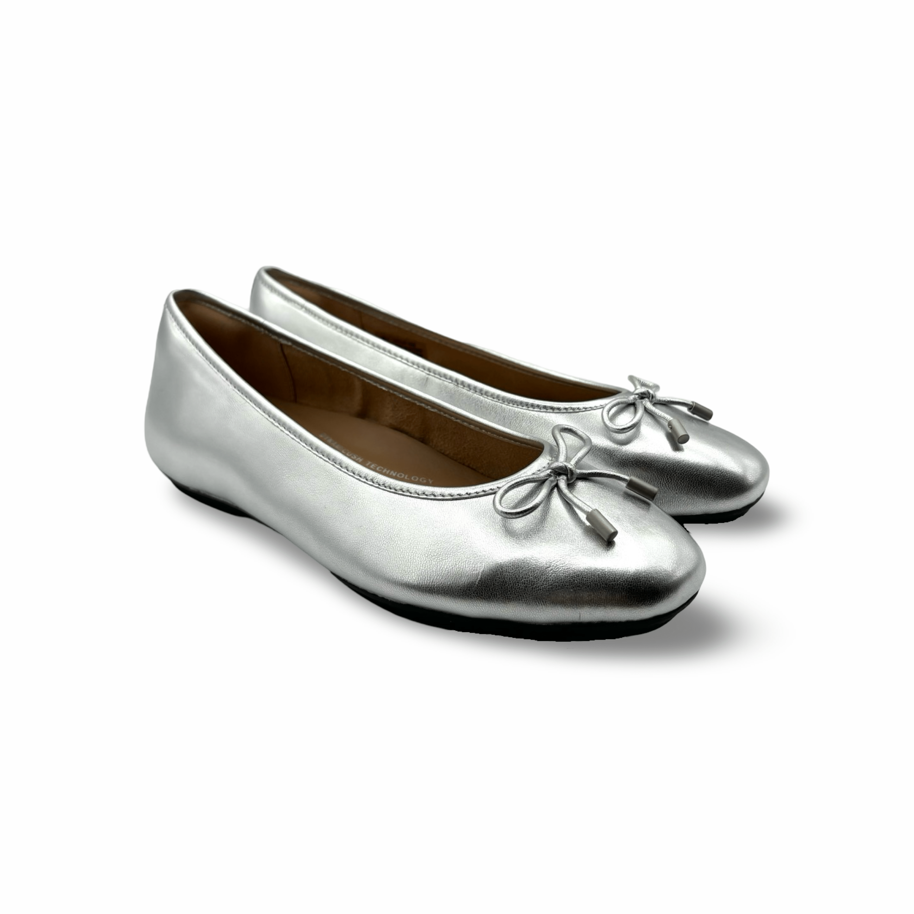 Delicato Women's Silver Ballet Flats - Comfortable & Stylish Shoes for Work, Casual Wear & Dance