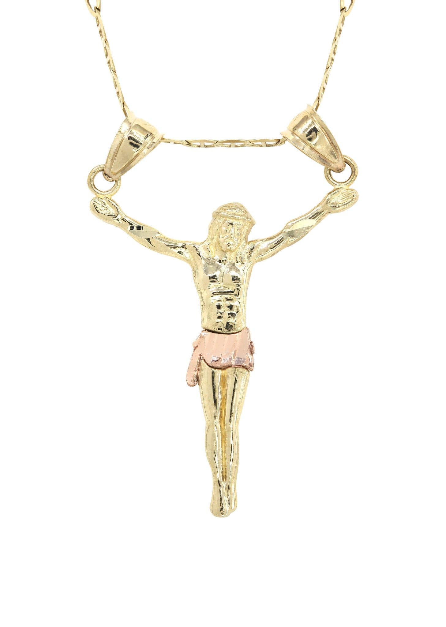 10K Yellow Gold Mariner Crucifix Necklace for Men & Women - 3.5 Grams Religious Jewelry - Perfect for Baptism, First Communion, Confirmation & Everyday Wear