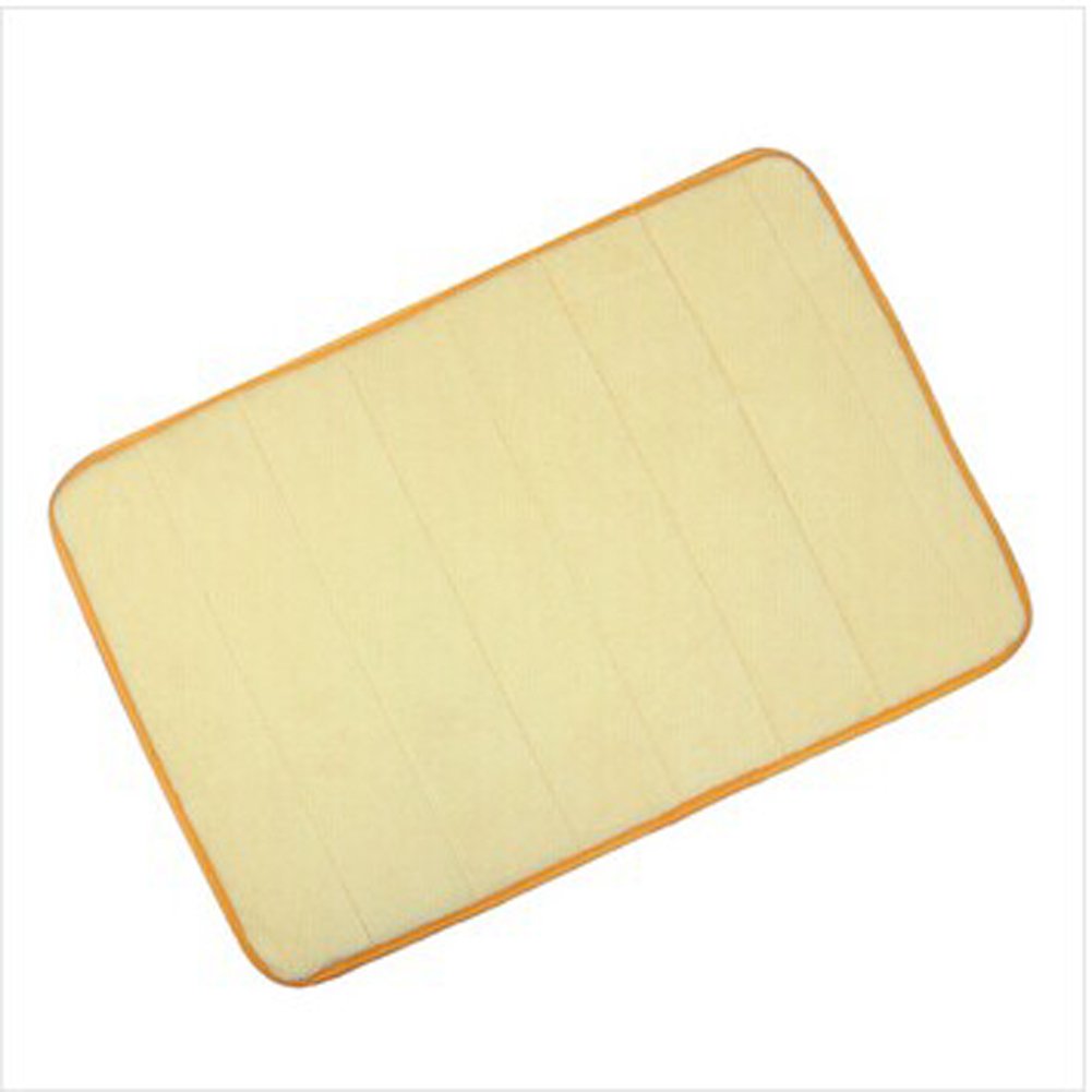 Tangpan Townhouse Memory Foam Bath Rugs - Ultra Soft 20x31.5 Inch Non-Slip Microfiber Bath Mat (Beige) for Bathroom, Shower & Vanity Area