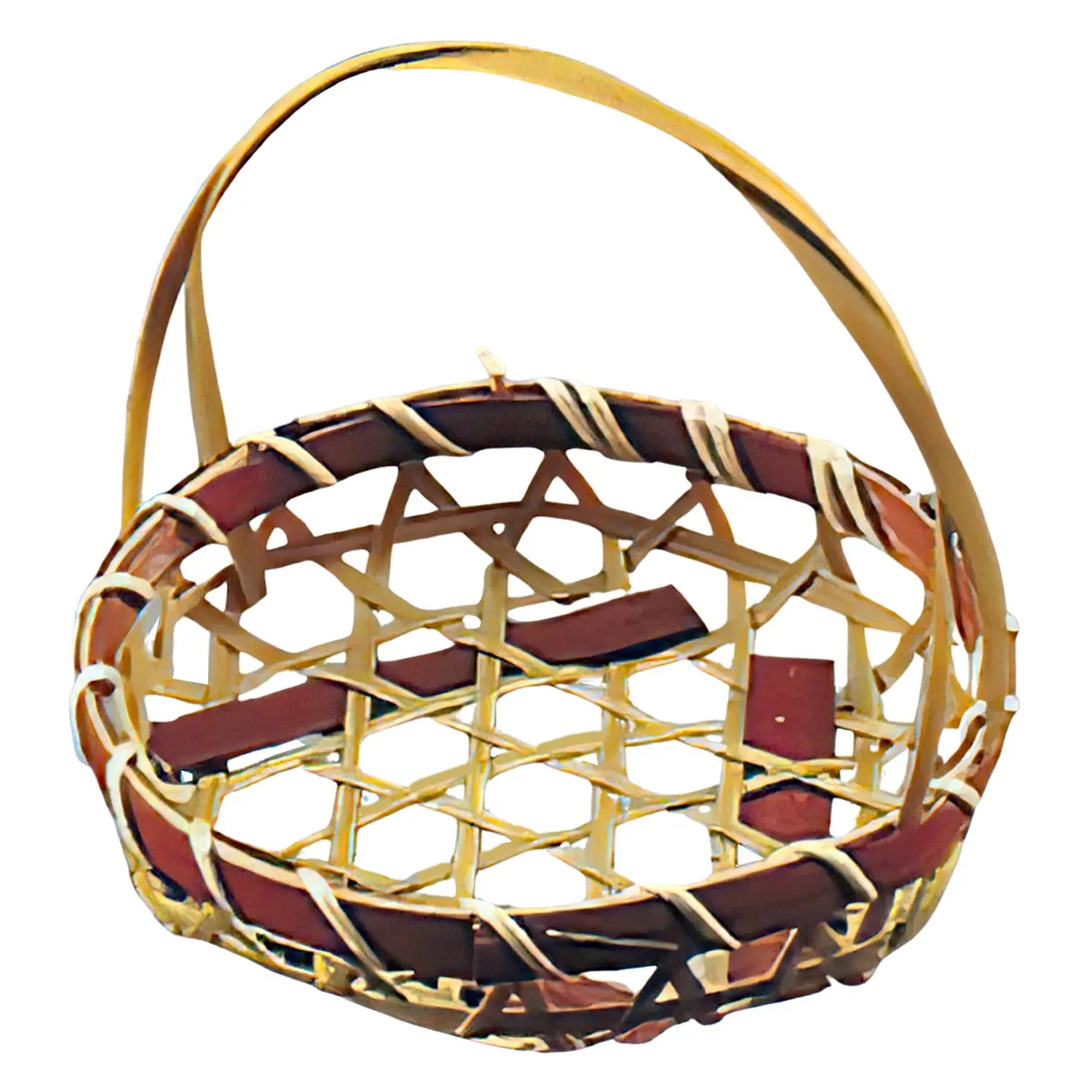 Manyo Bamboo Small Serving Basket with Handle - Eco-Friendly Appetizer Tray for Parties, Picnics & Home Decor