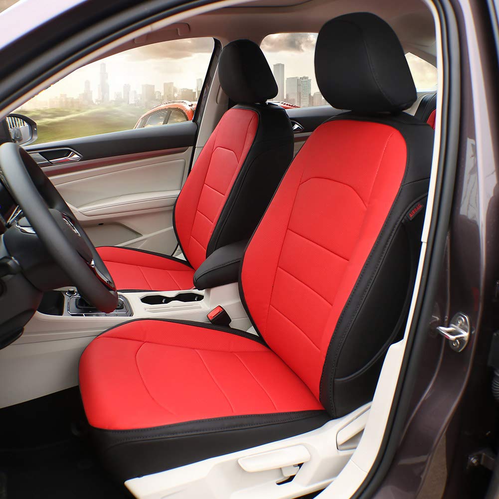 Premium Custom Fit KIA Sportage Car Seat Covers (2017-2022) - Black Leatherette with Red Piping - Perfect for Road Trips & Daily Commutes