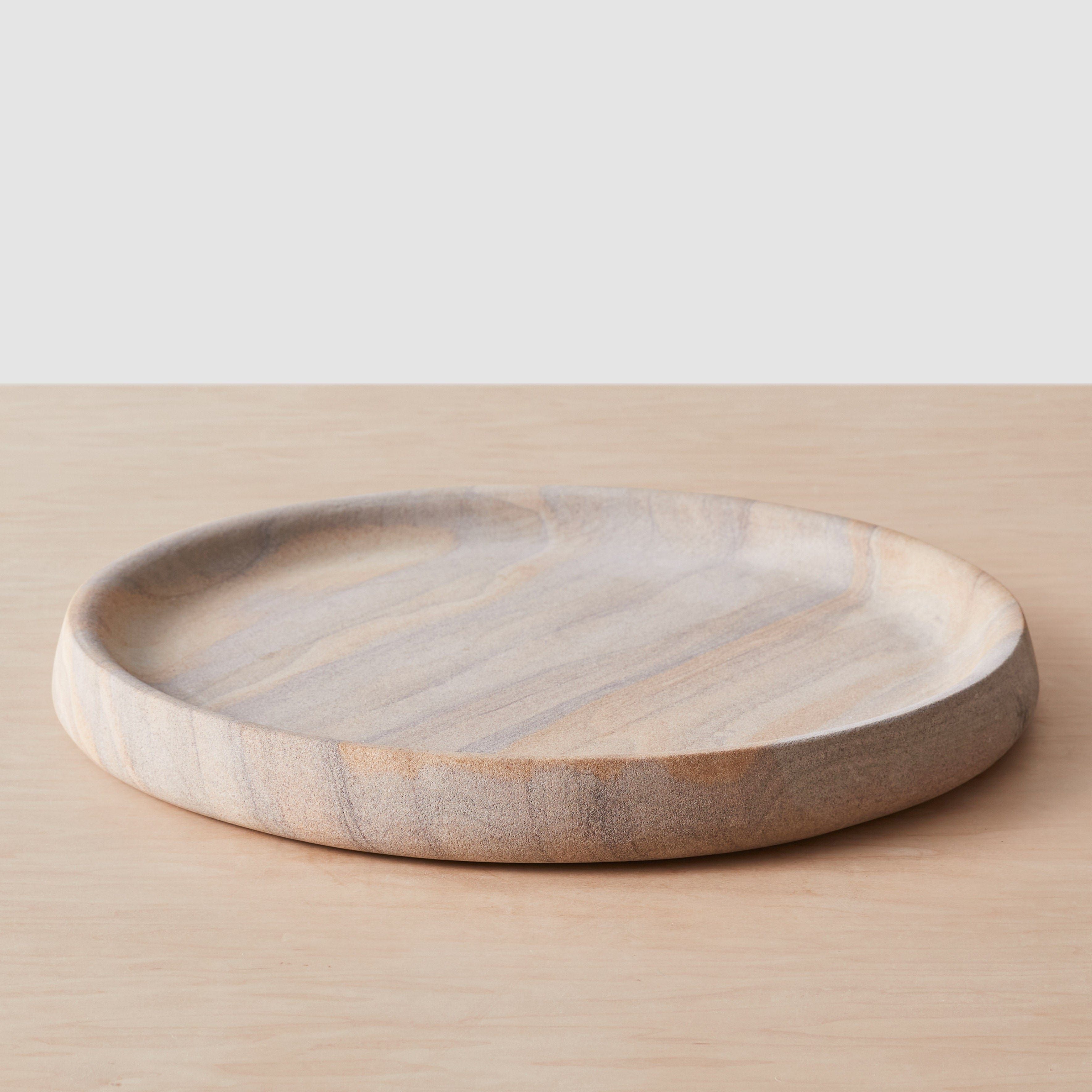 Eshana Handcrafted Sandstone Serving Tray - Natural Stone Appetizer Platter for Cheese, Charcuterie & Entertaining - Perfect for Dining, Kitchen & Home Decor