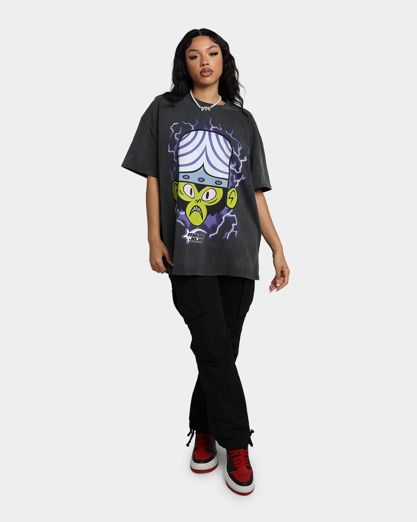 Powerpuff Girls Mojo Jojo Vintage Heavyweight T-Shirt - Black Wash | American Thrift Graphic Tee | Perfect for Cosplay, Comic Con & 90s Cartoon Fans