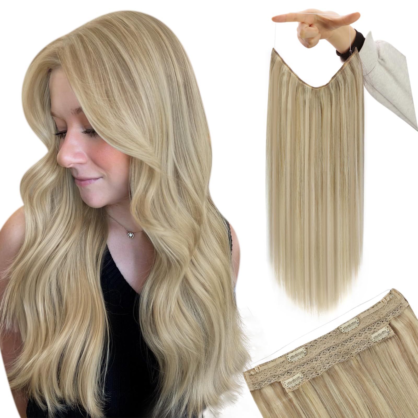 Premium 100% Human Hair Wire Hair Extensions for Women - Clip-In, Heat Resistant, Natural Look for Daily Styling & Special Occasions