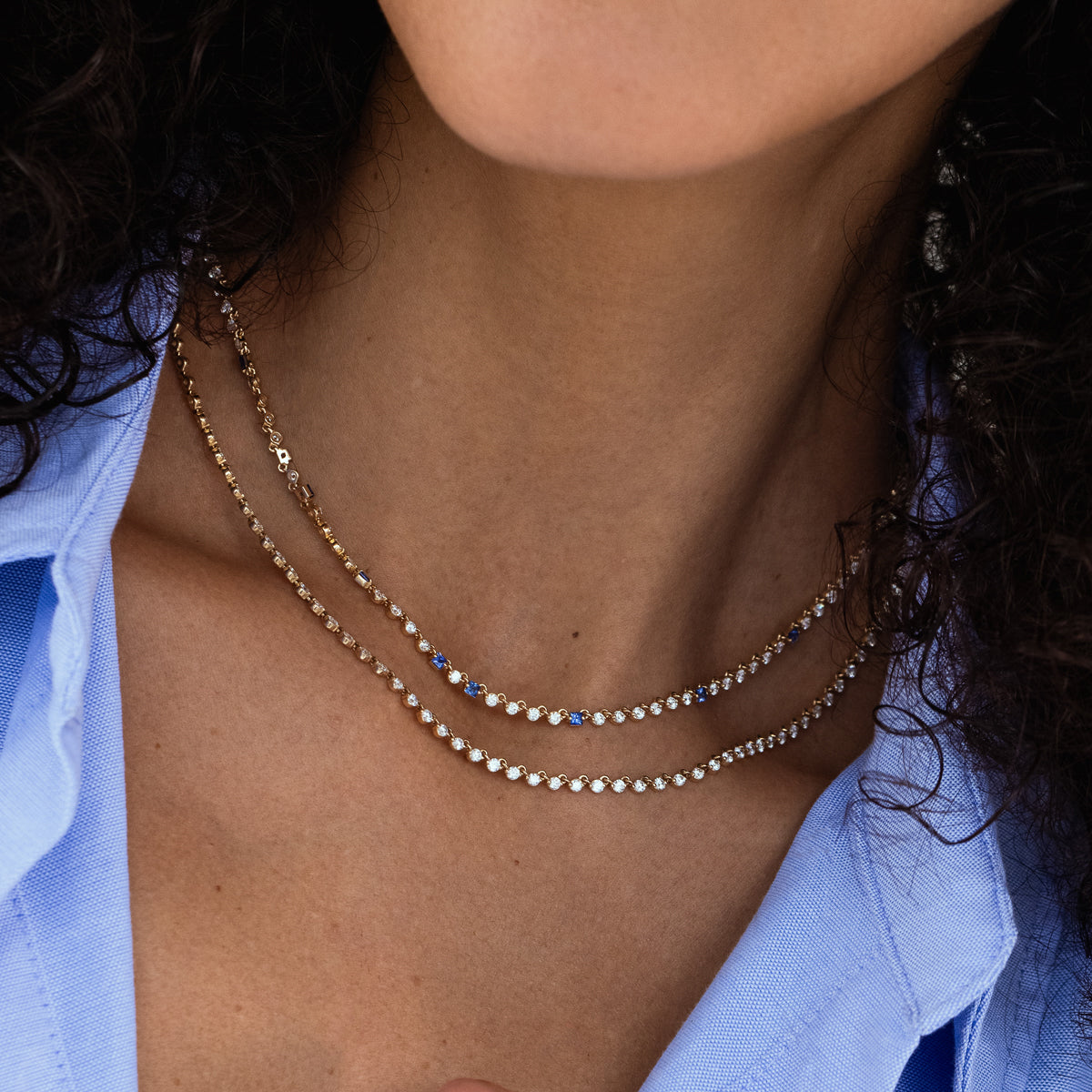 Elegant Sapphire and Diamond Necklace for Women - Perfect for Weddings, Anniversaries & Special Occasions