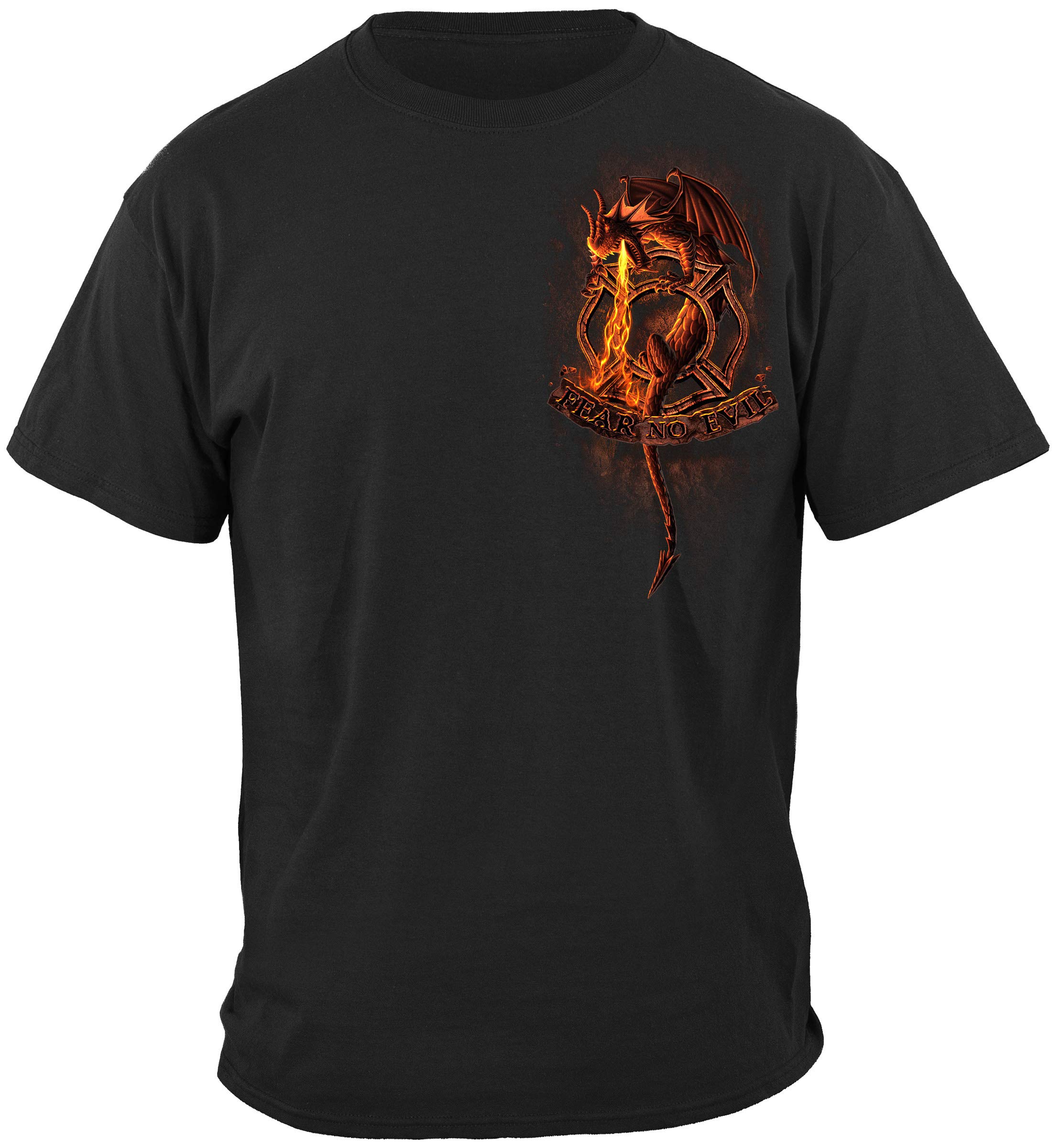 Firefighter T Shirt Yin Yang Fire Department Dragon Design - Gift for Men, First Responder Apparel, Casual Wear & Firefighter Gifts
