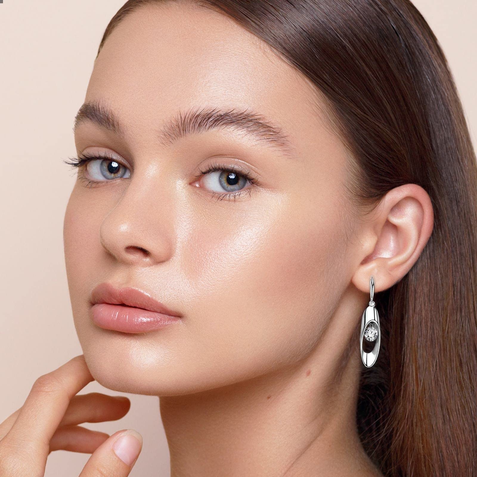 Kiosan Women's Drop-Shaped Stud Earrings - Fashionable Small Dangle Earrings for Ladies - Elegant White Jewelry for Daily Wear & Special Occasions