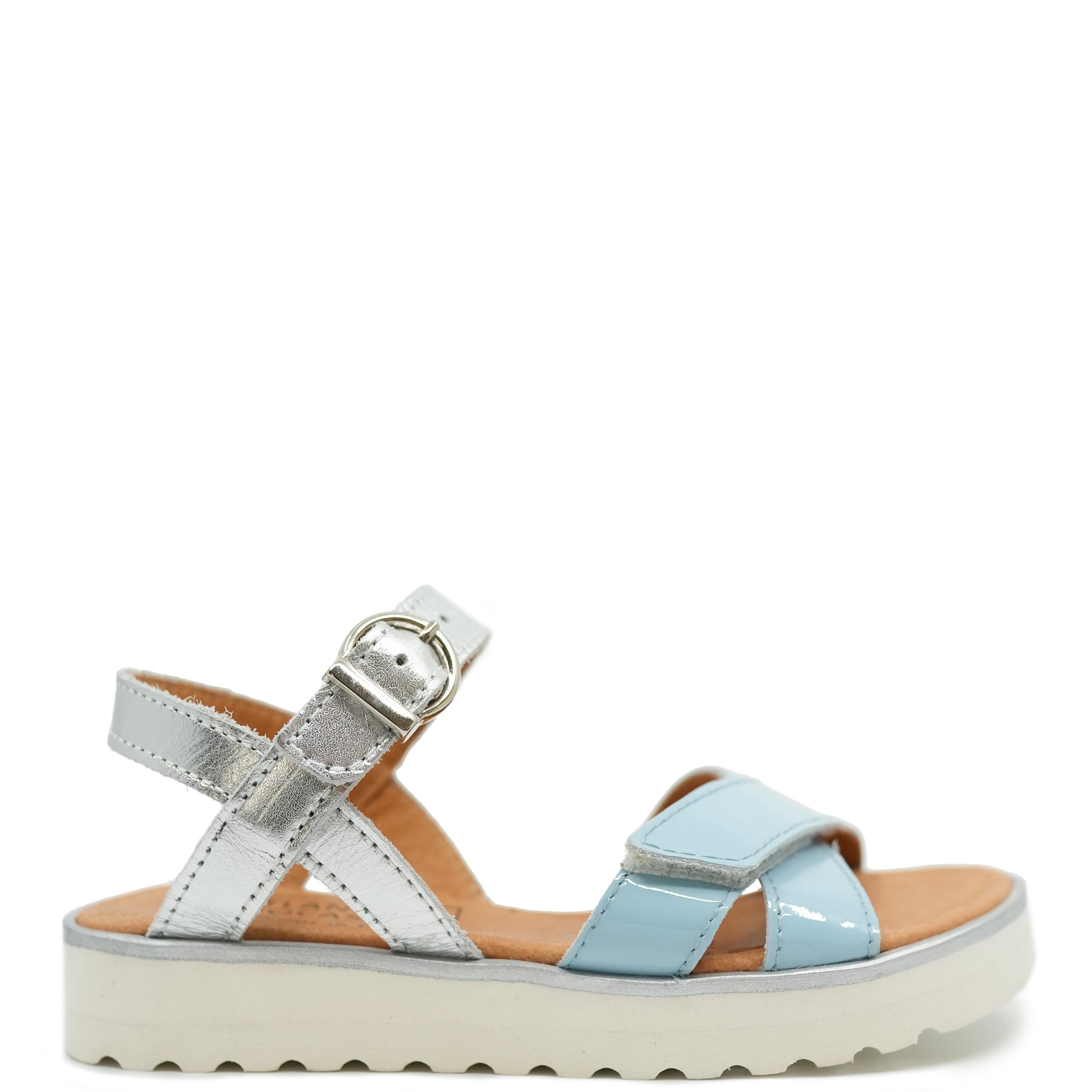 Atlanta Moccasin Sky Blue & Silver Sandal - Comfortable Women's Casual Shoes for Walking, Beach, and Summer Outfits